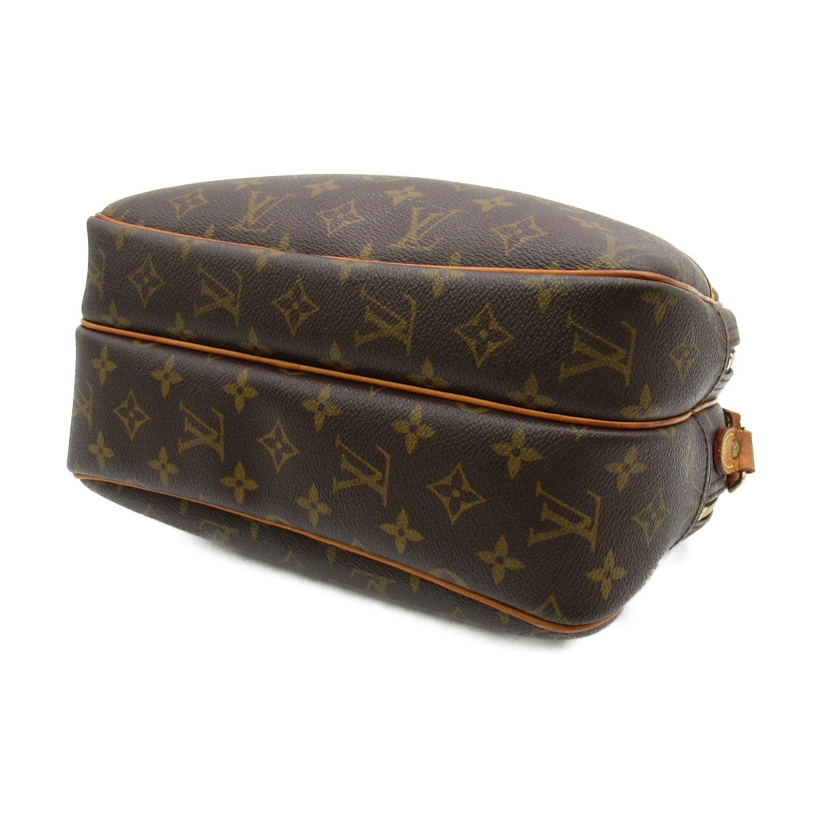 LOUIS VUITTON Monogram Reporter PM金扣肩背袋啡色