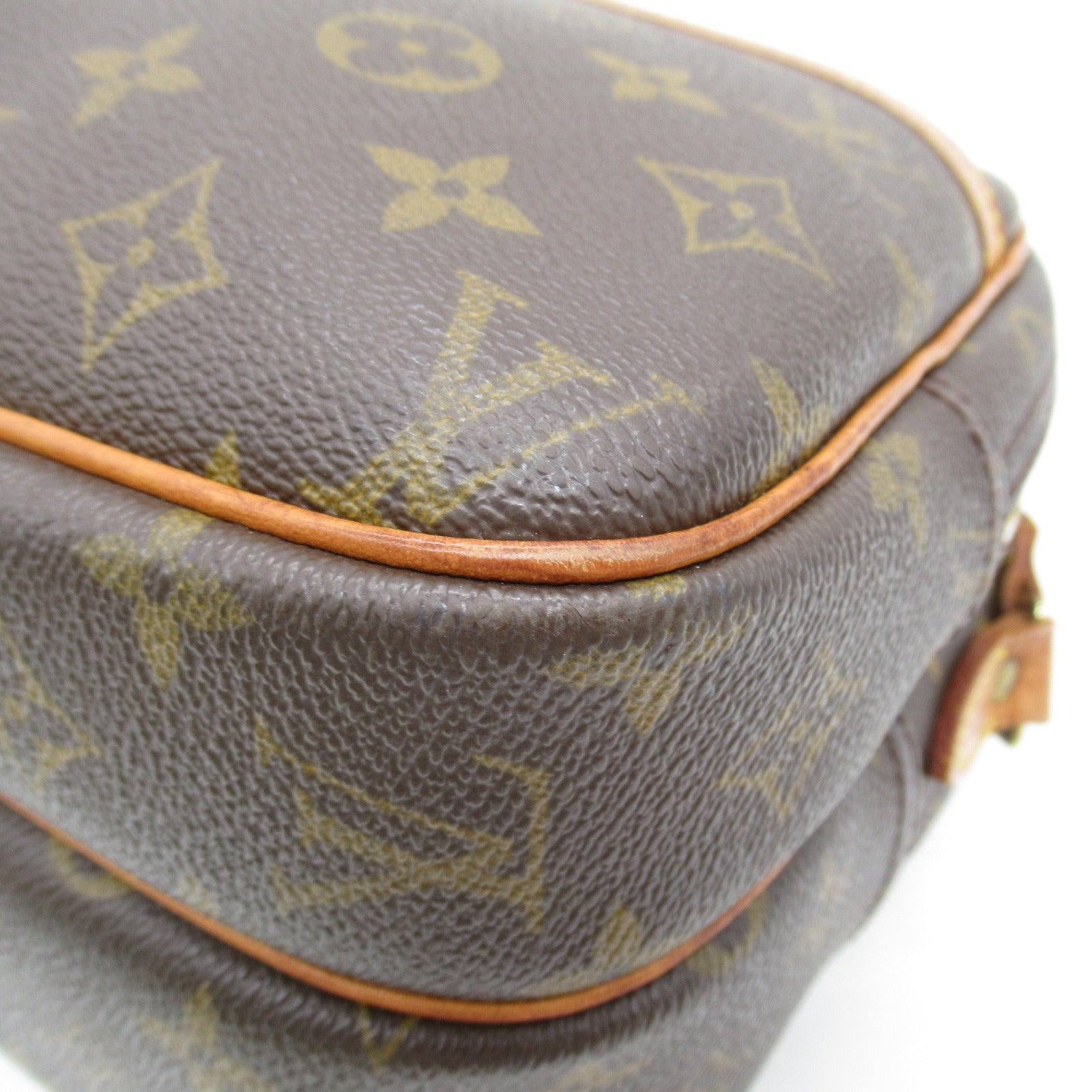 LOUIS VUITTON Monogram Reporter PM金扣肩背袋啡色