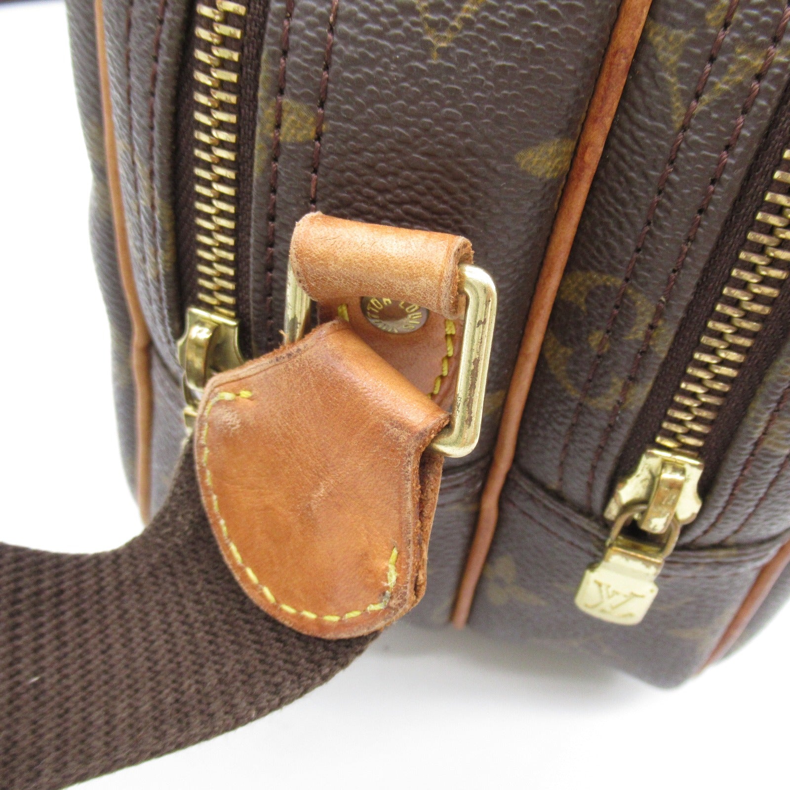 LOUIS VUITTON Monogram Reporter PM金扣肩背袋啡色