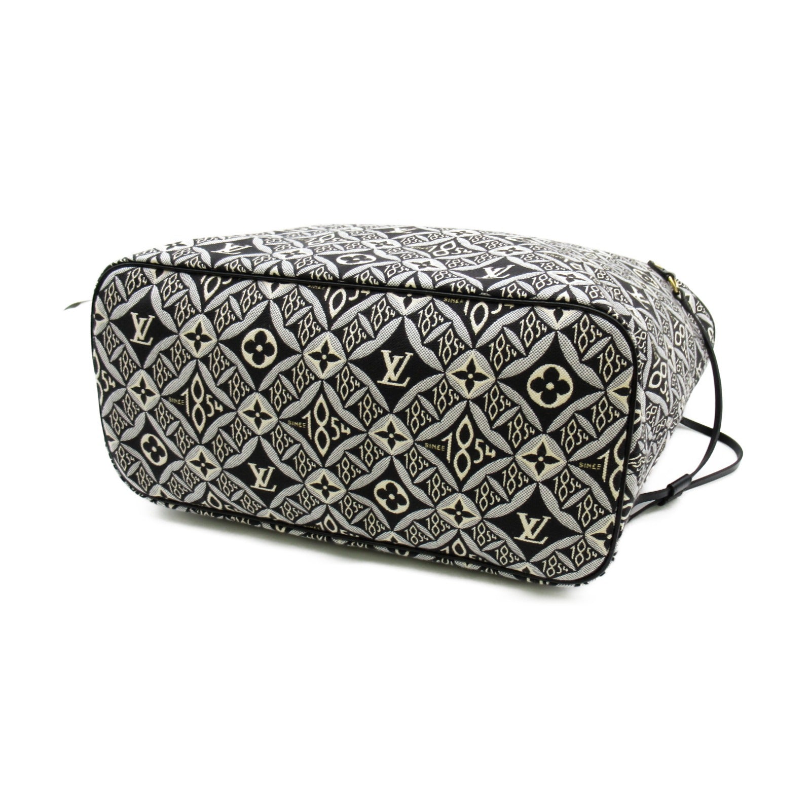 LOUIS VUITTON Monogram Jacquard Neverfull MM手挽袋黑色/白色