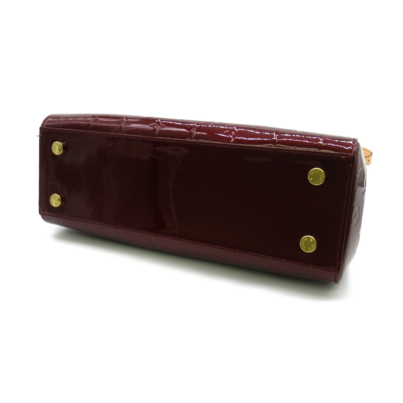 LOUIS VUITTON Monogram Vernis Brea MM金扣手挽肩背兩用袋酒紅色