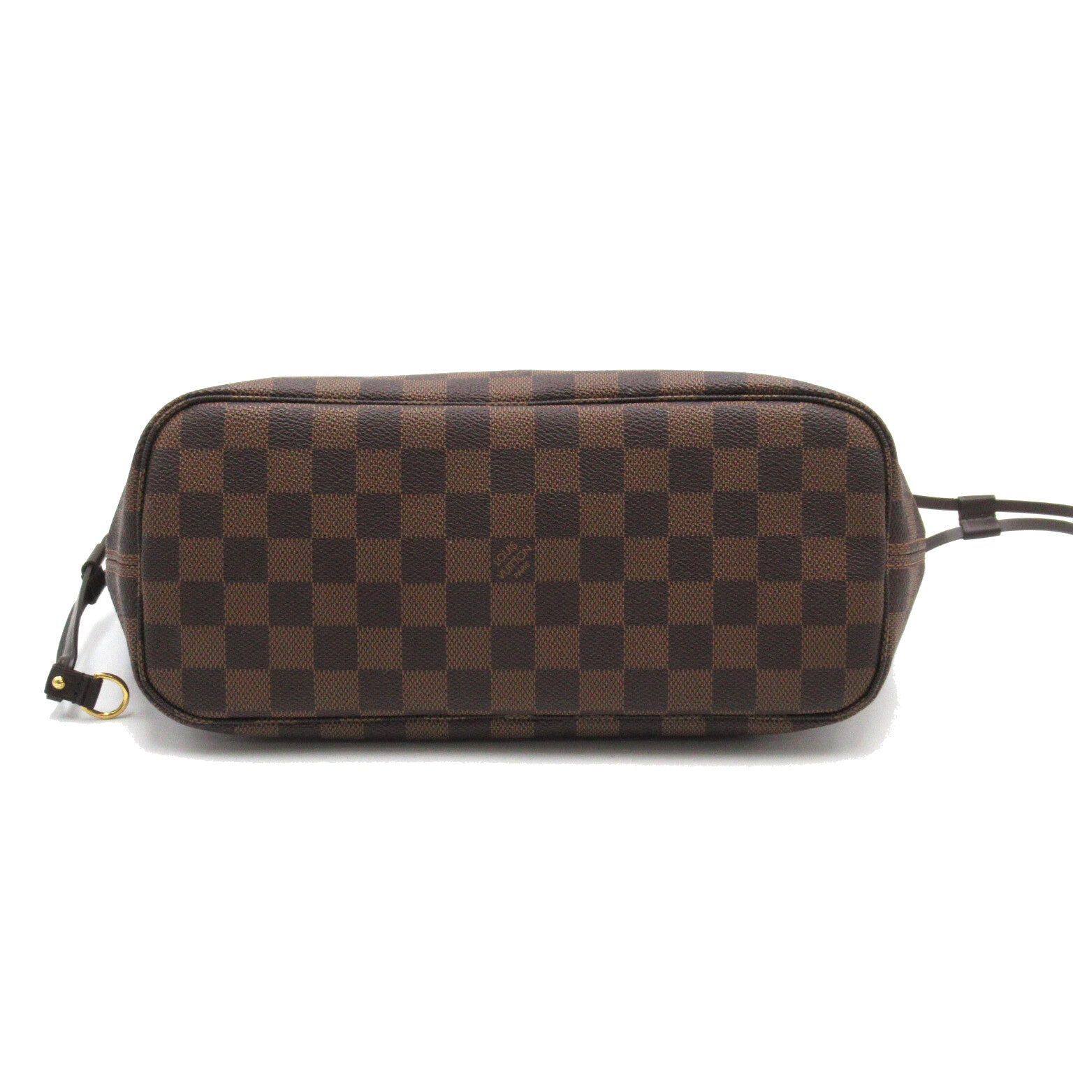 LOUIS VUITTON Damier Neverfull PM金扣手挽袋啡色