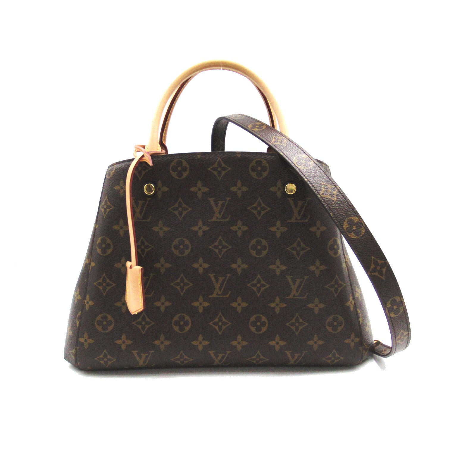 LOUIS VUITTON Monogram Montaigne MM金扣手挽肩背兩用袋啡色