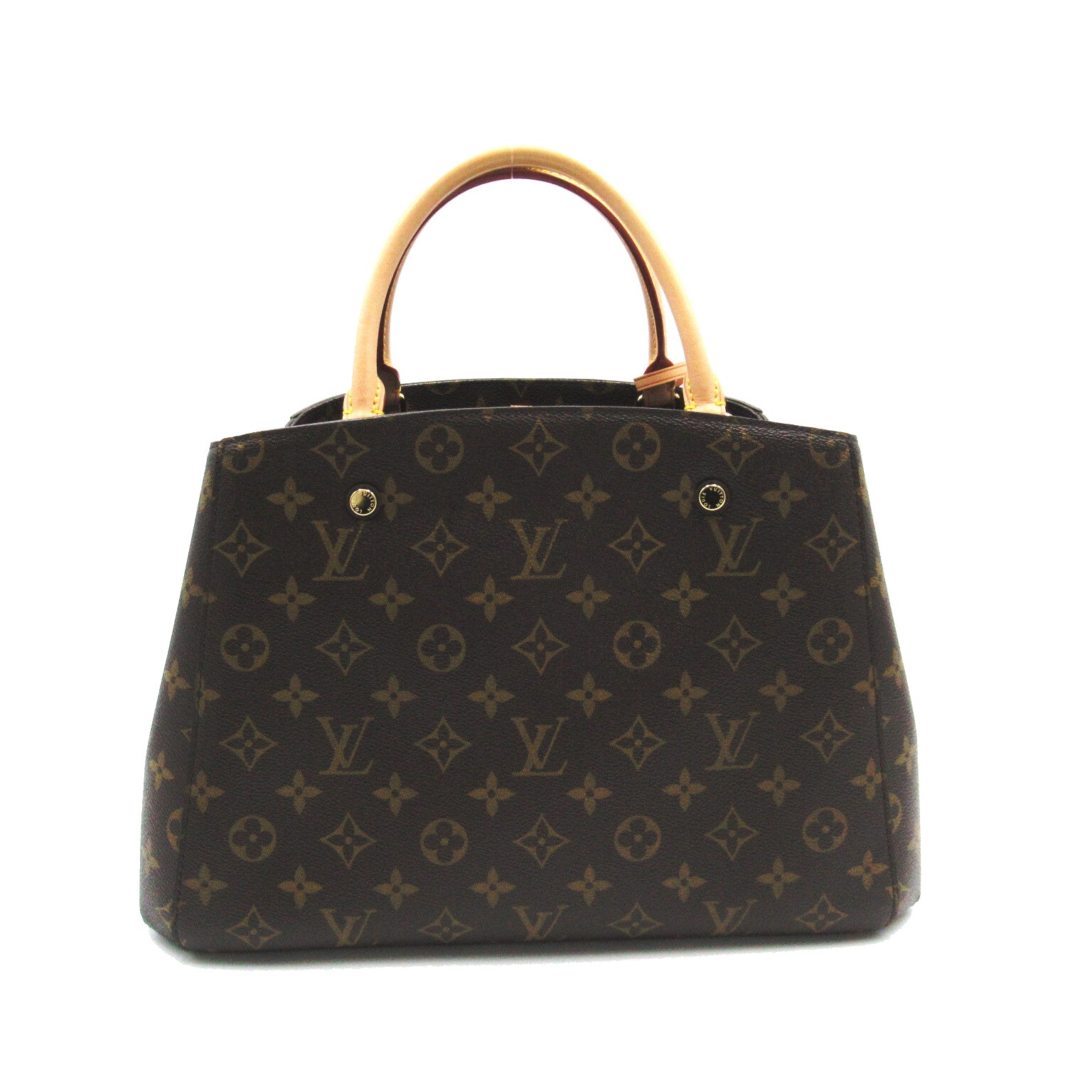 LOUIS VUITTON Monogram Montaigne MM金扣手挽肩背兩用袋啡色