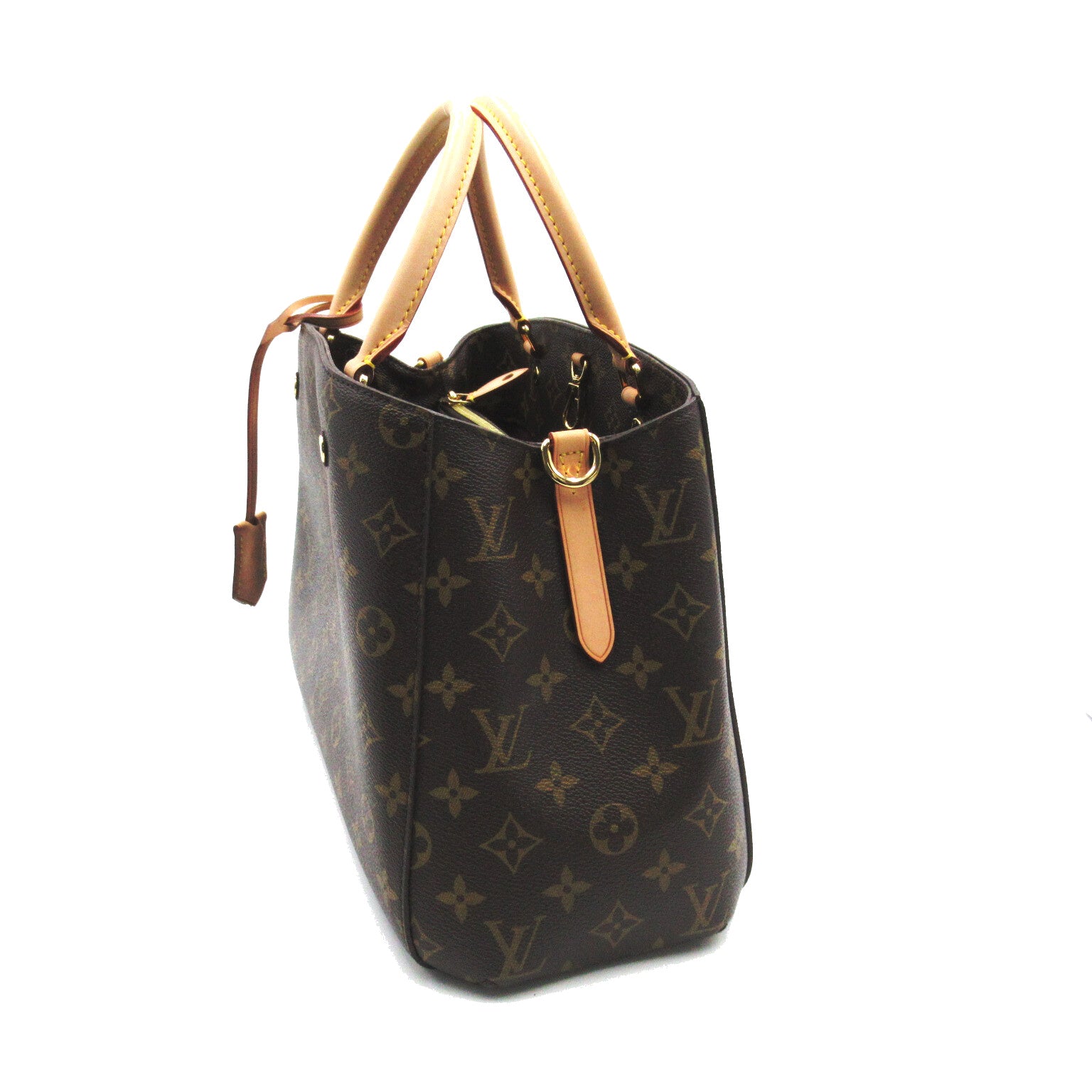 LOUIS VUITTON Monogram Montaigne MM金扣手挽肩背兩用袋啡色