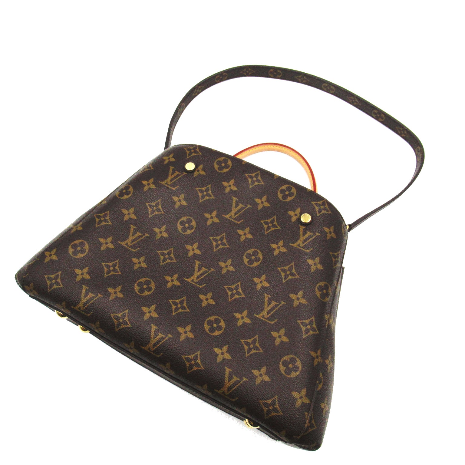 LOUIS VUITTON Monogram Montaigne MM金扣手挽肩背兩用袋啡色