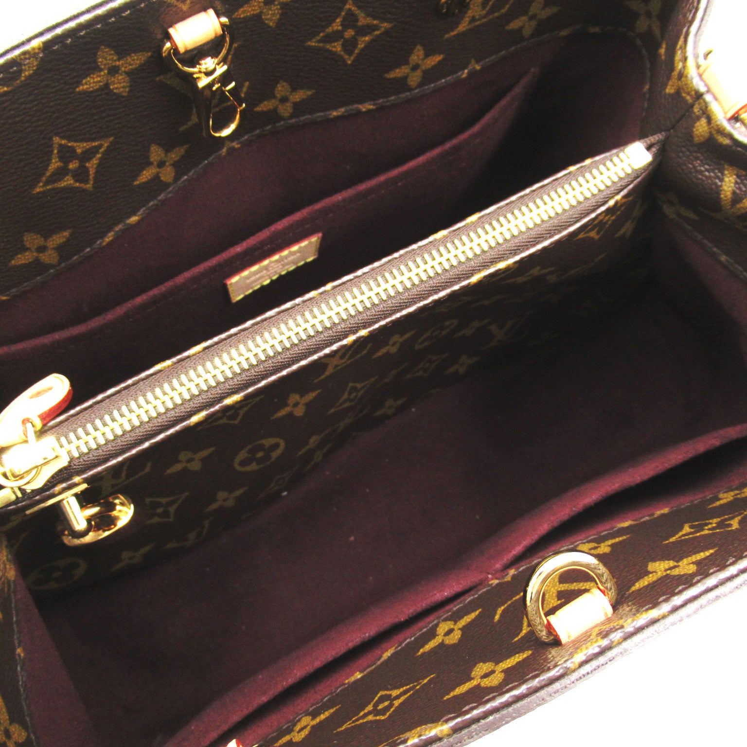 LOUIS VUITTON Monogram Montaigne MM金扣手挽肩背兩用袋啡色