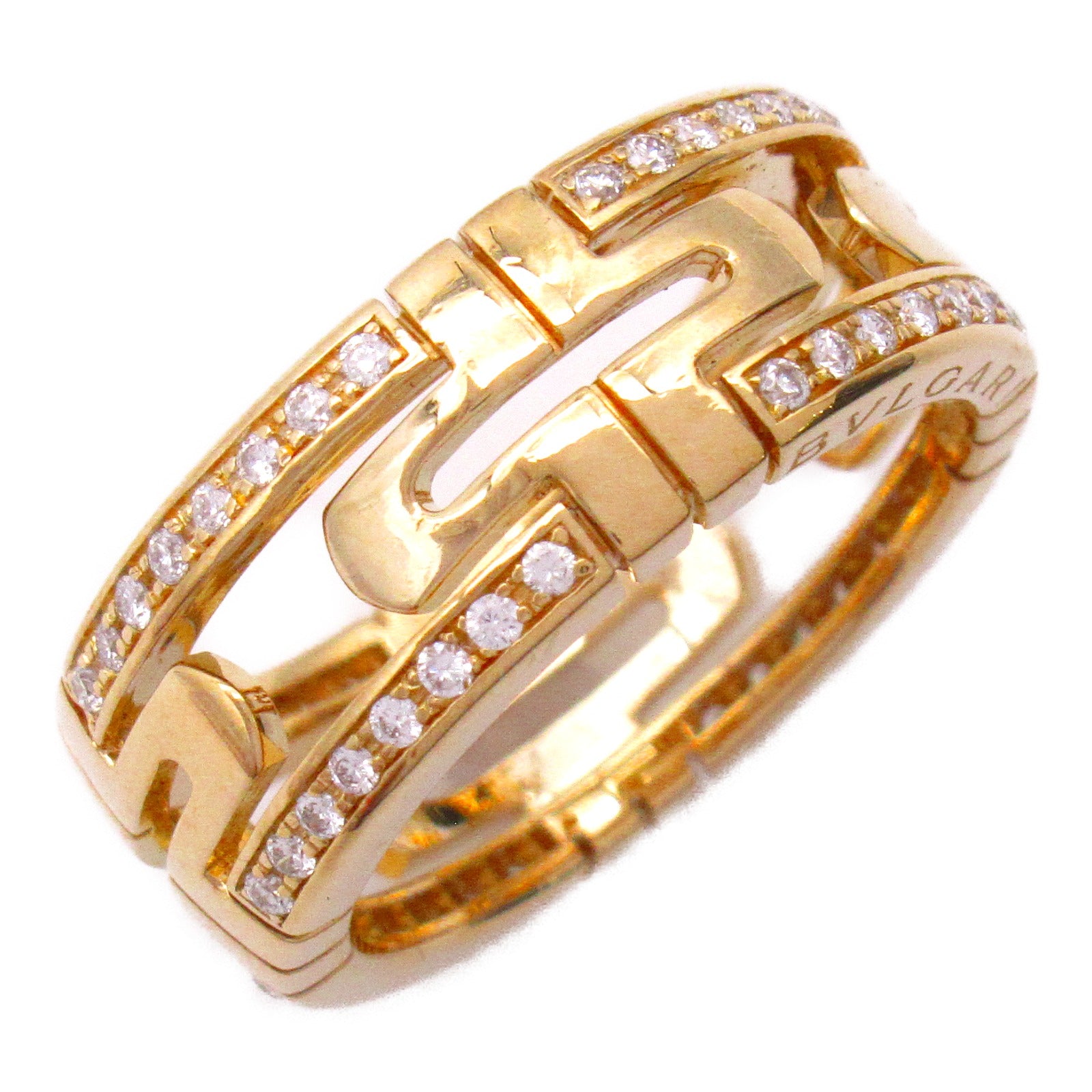 BVLGARI 18K黃金Parentesi Ring鑽石戒指Bvlgari#54/US#6.5