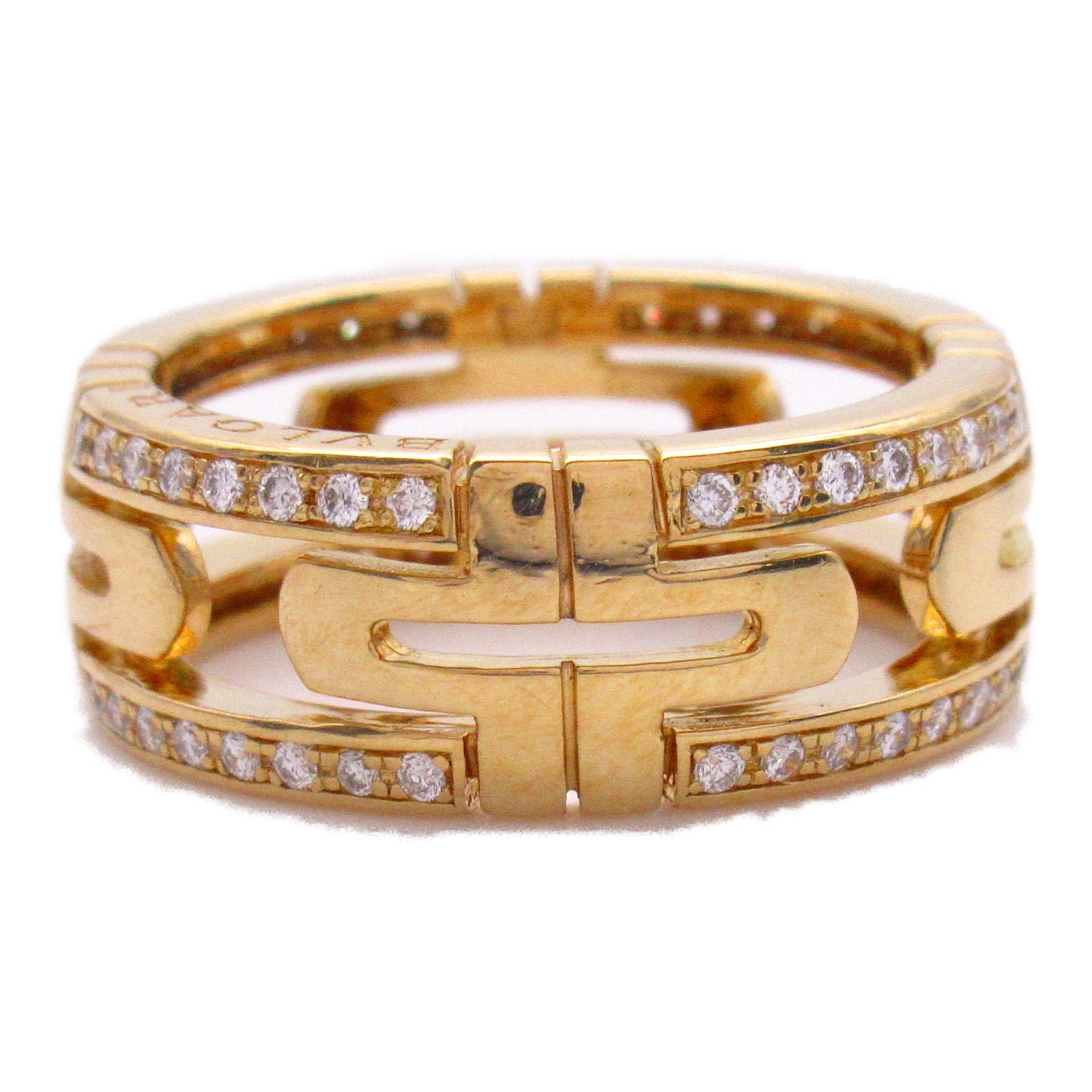 BVLGARI 18K黃金Parentesi Ring鑽石戒指Bvlgari#54/US#6.5