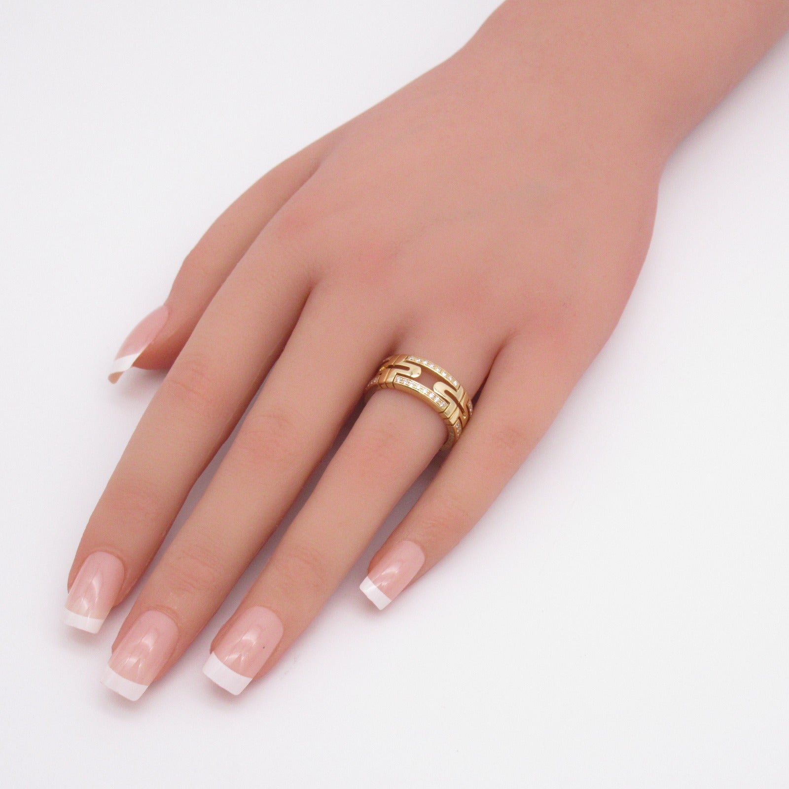 BVLGARI 18K黃金Parentesi Ring鑽石戒指Bvlgari#54/US#6.5