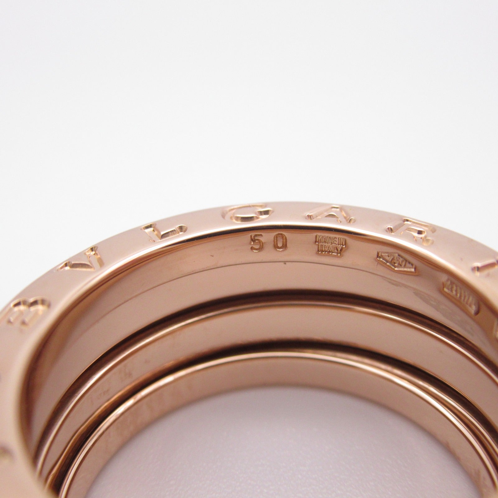 BVLGARI 18K玫瑰金B.zero1 Ring戒指Bvlgari#50/US#5.25
