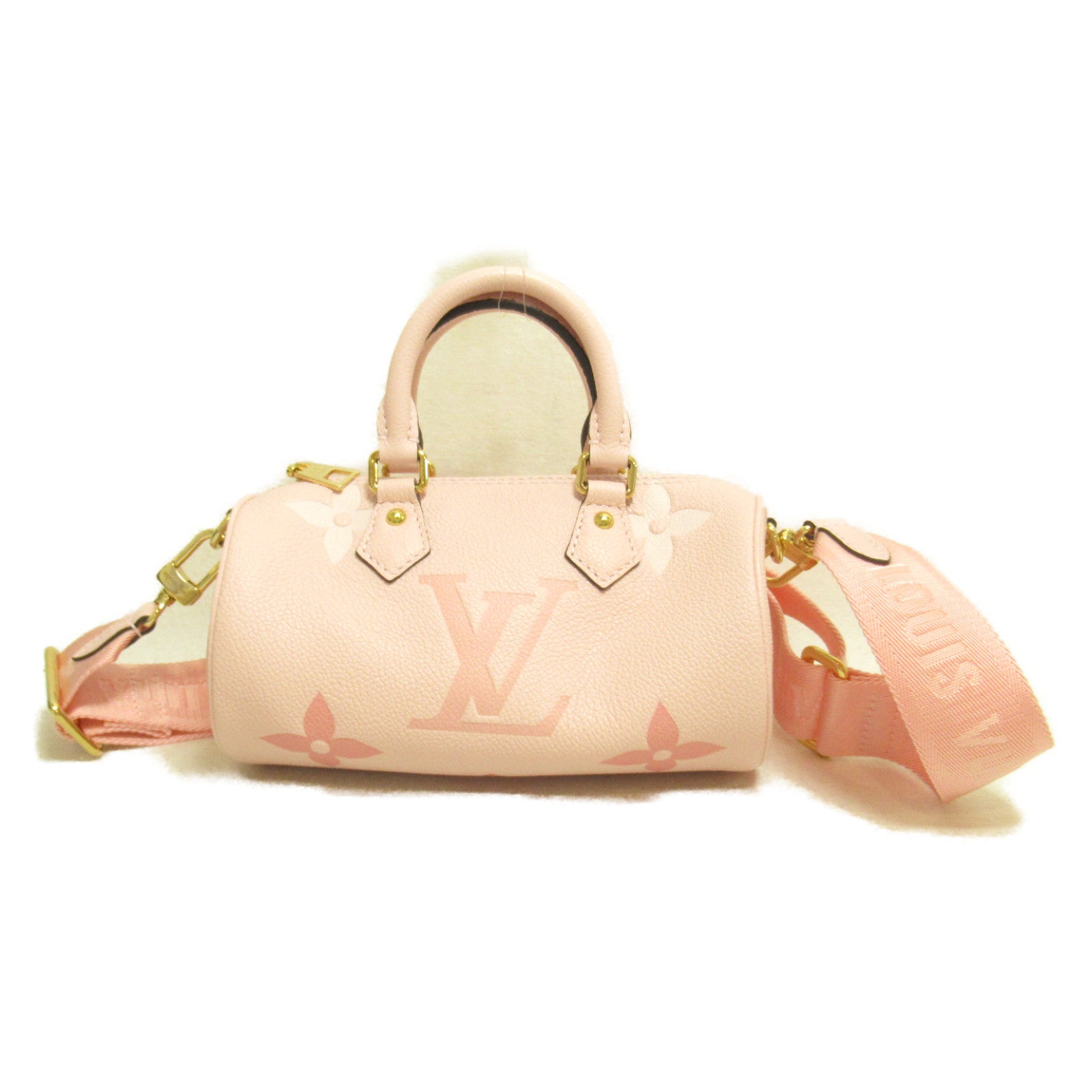 LOUIS VUITTON 【激減優惠】Monogram Empreinte Papillon BB金扣手挽肩背兩用袋粉紅色