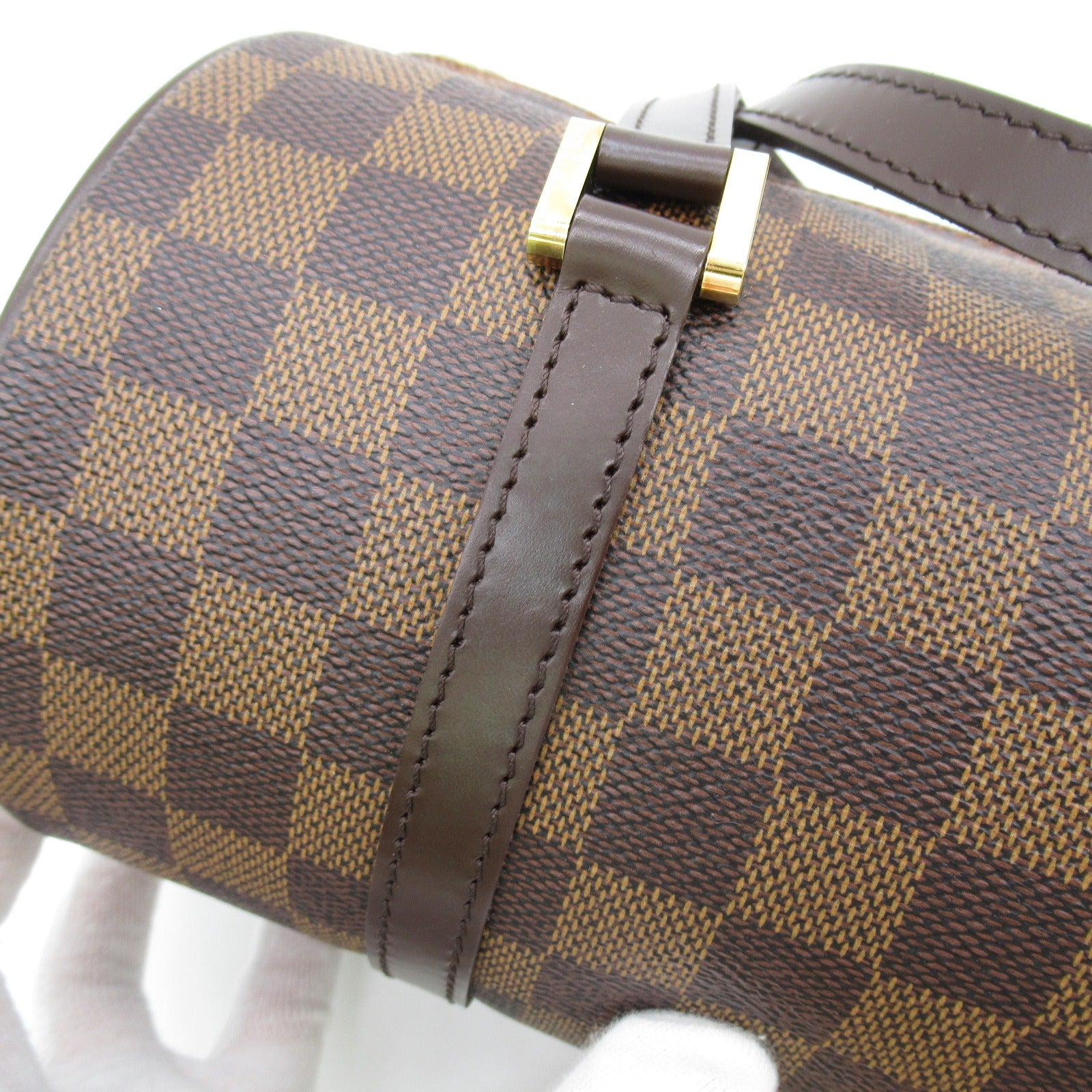 LOUIS VUITTON Damier Papillon PM金扣肩背袋啡色