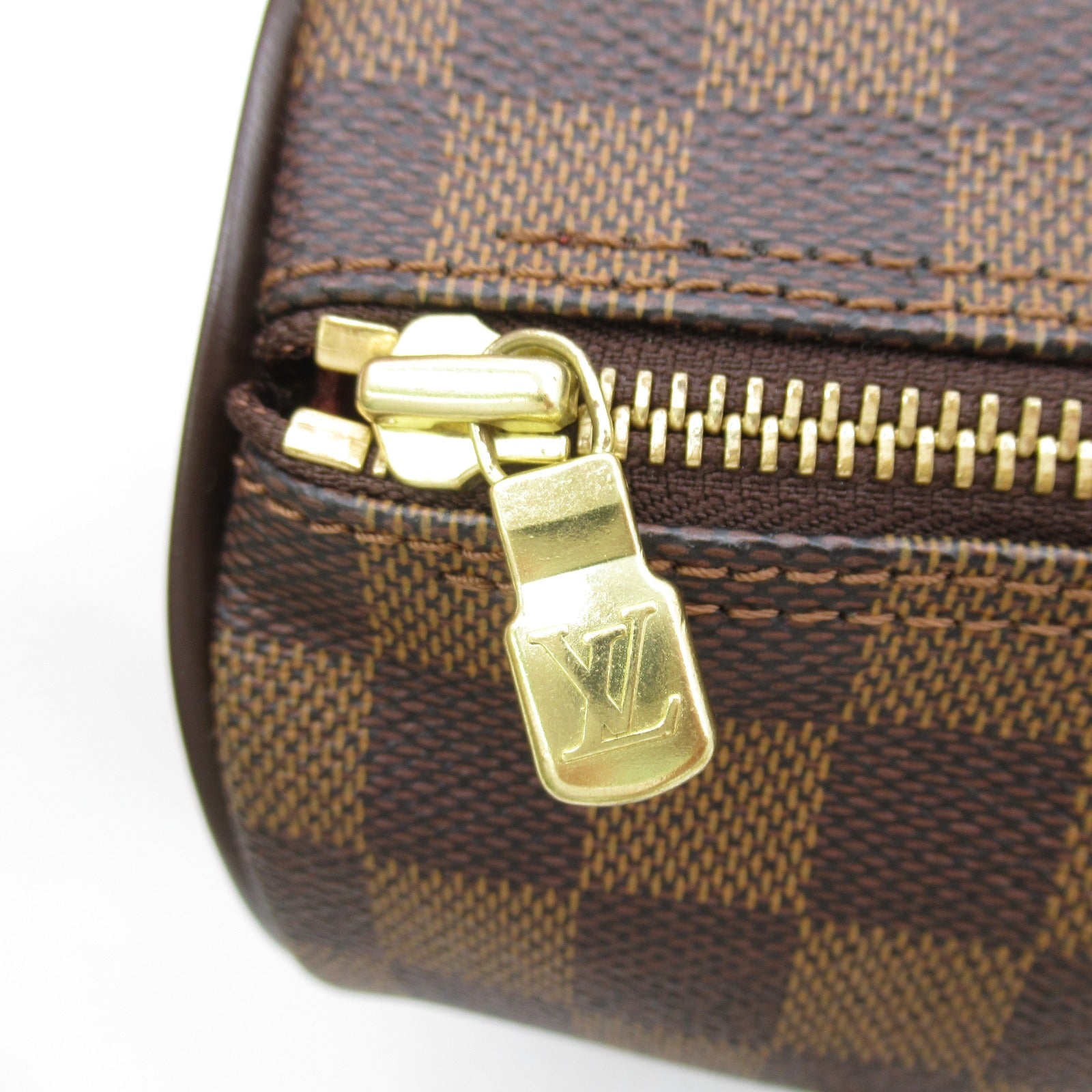 LOUIS VUITTON Damier Papillon PM金扣肩背袋啡色