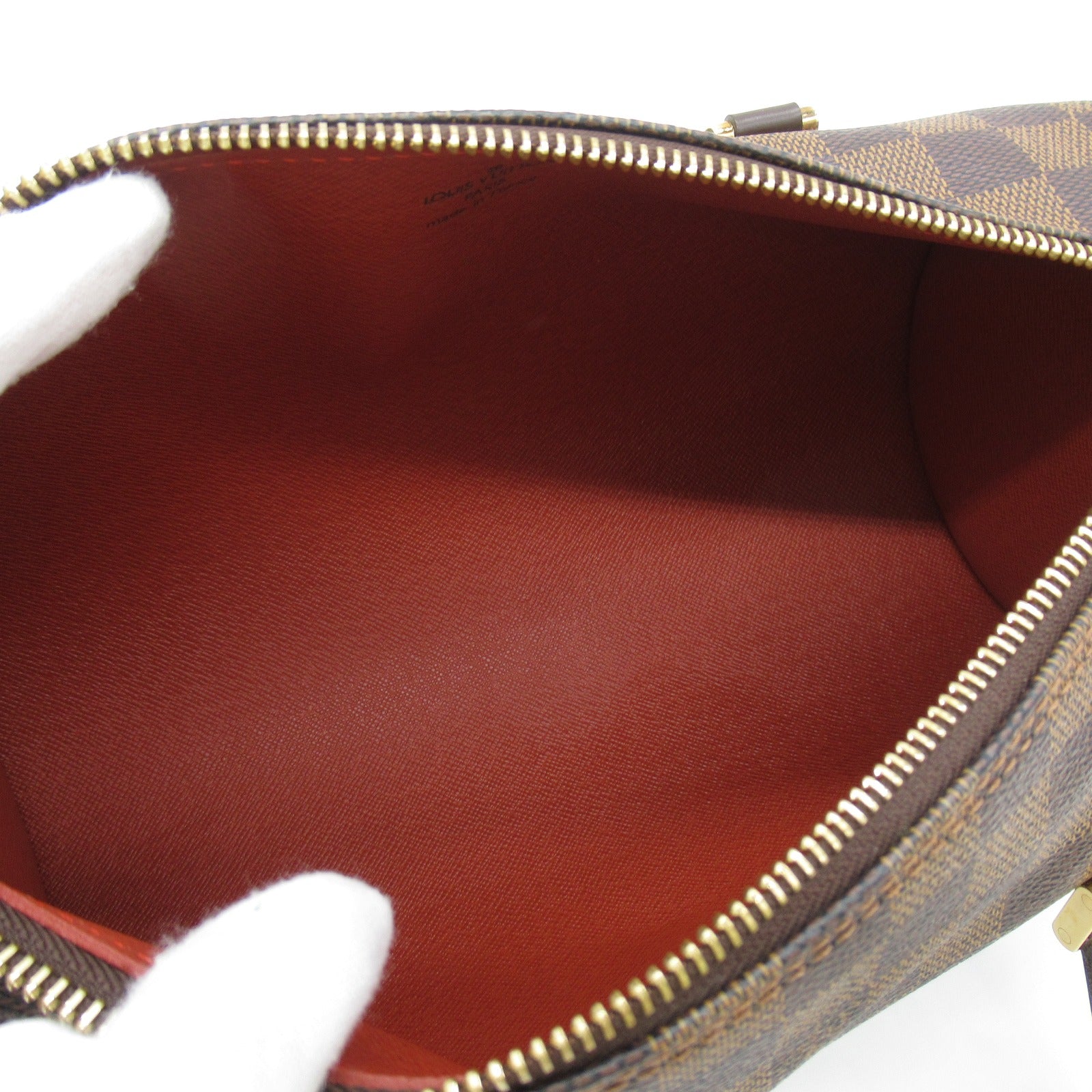 LOUIS VUITTON Damier Papillon PM金扣肩背袋啡色