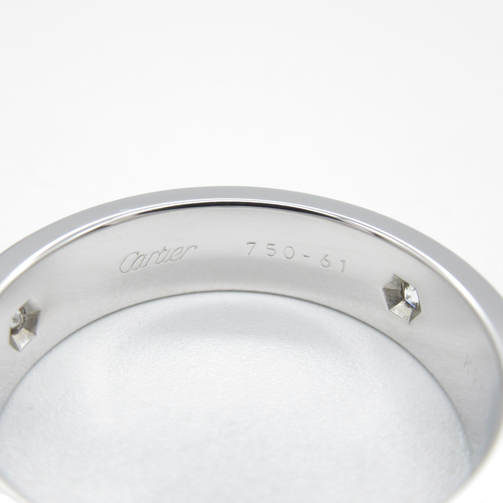 CARTIER 【激減優惠】18K白金Love Ring 3 Diamond鑽石戒指US#9.5/Cartier#61銀色