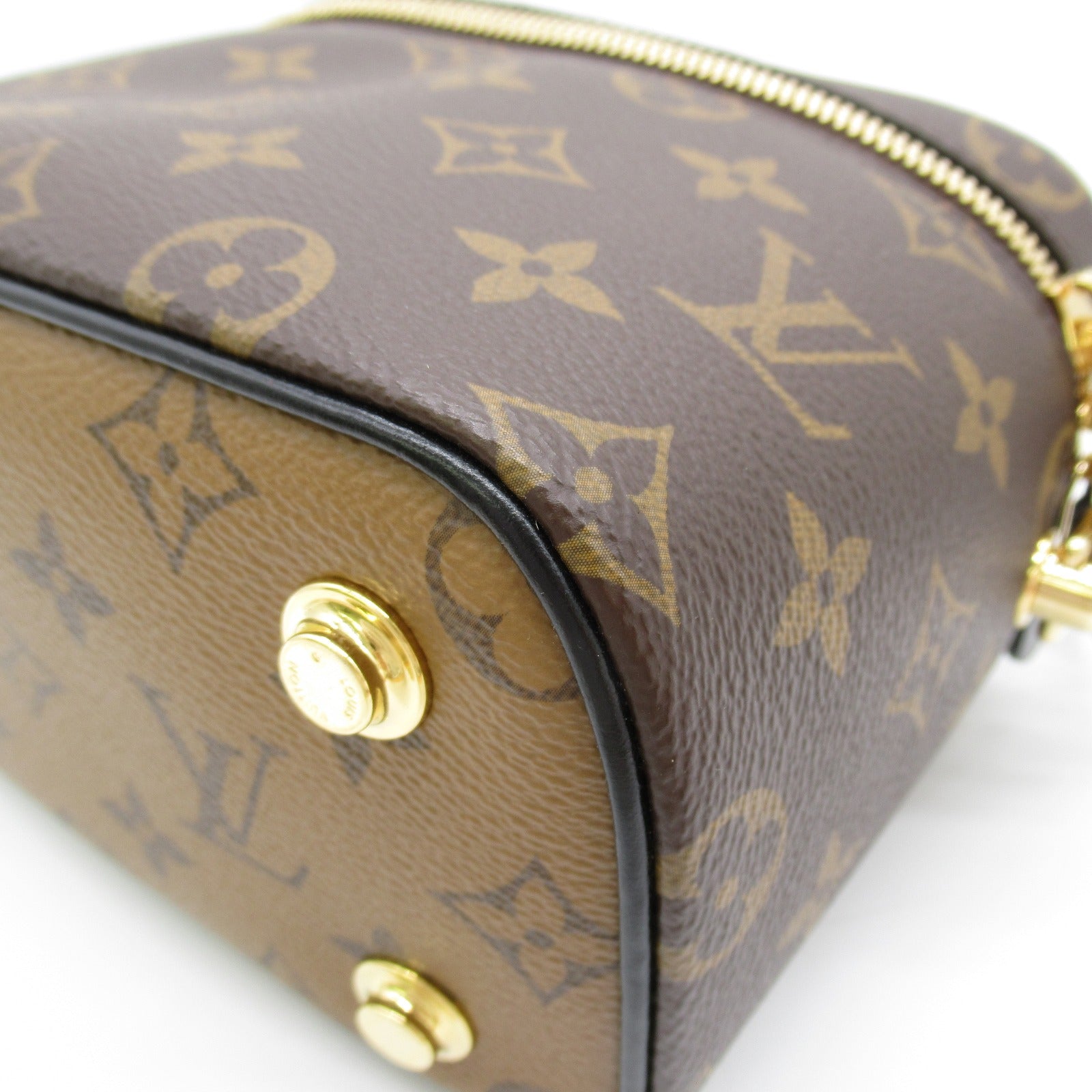 LOUIS VUITTON Monogram Reverse Vanity PM手挽肩背兩用袋啡色