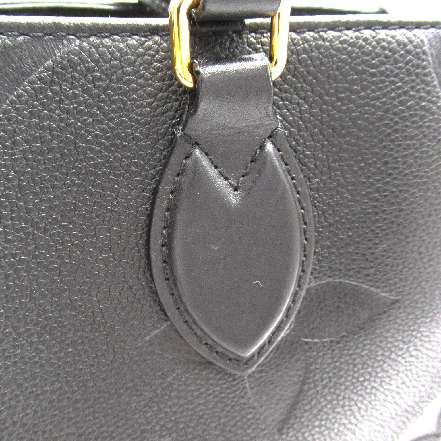 LOUIS VUITTON Monogram Empreinte On The Go MM金扣手挽肩背兩用袋黑色