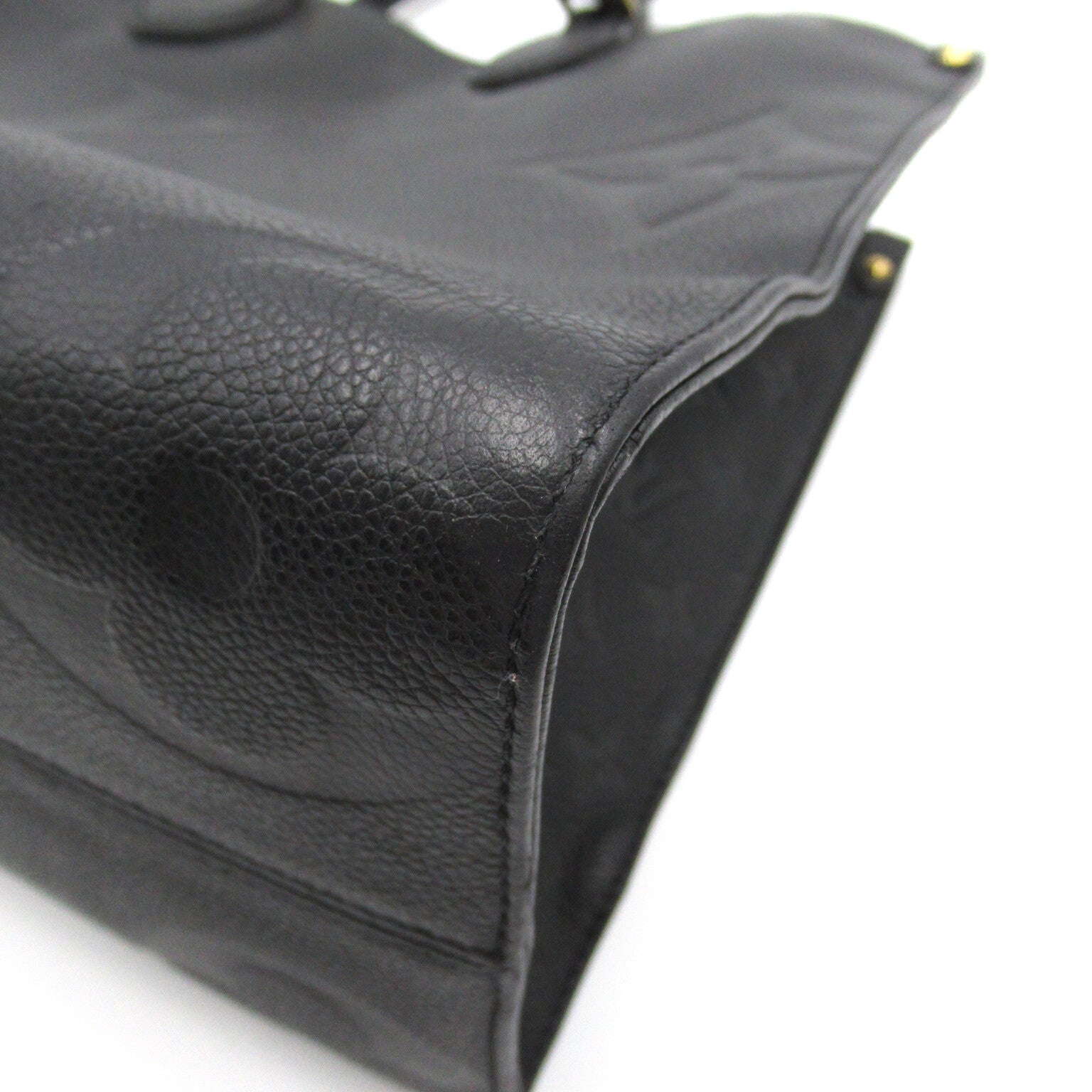 LOUIS VUITTON Monogram Empreinte On The Go MM金扣手挽肩背兩用袋黑色