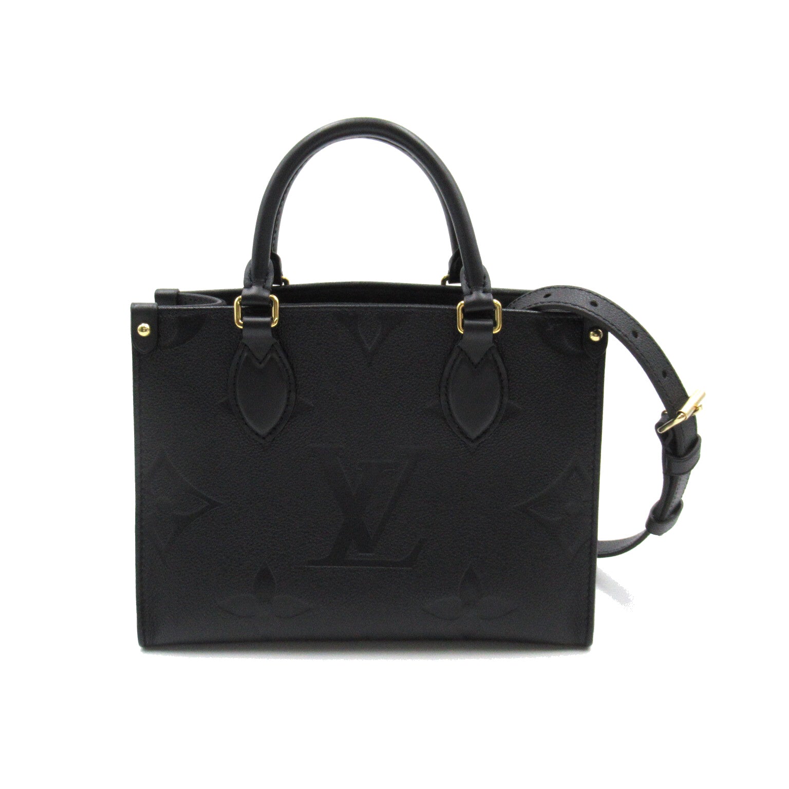 LOUIS VUITTON Monogram Empreinte OnTheGo PM手挽肩背兩用袋Noir/黑色