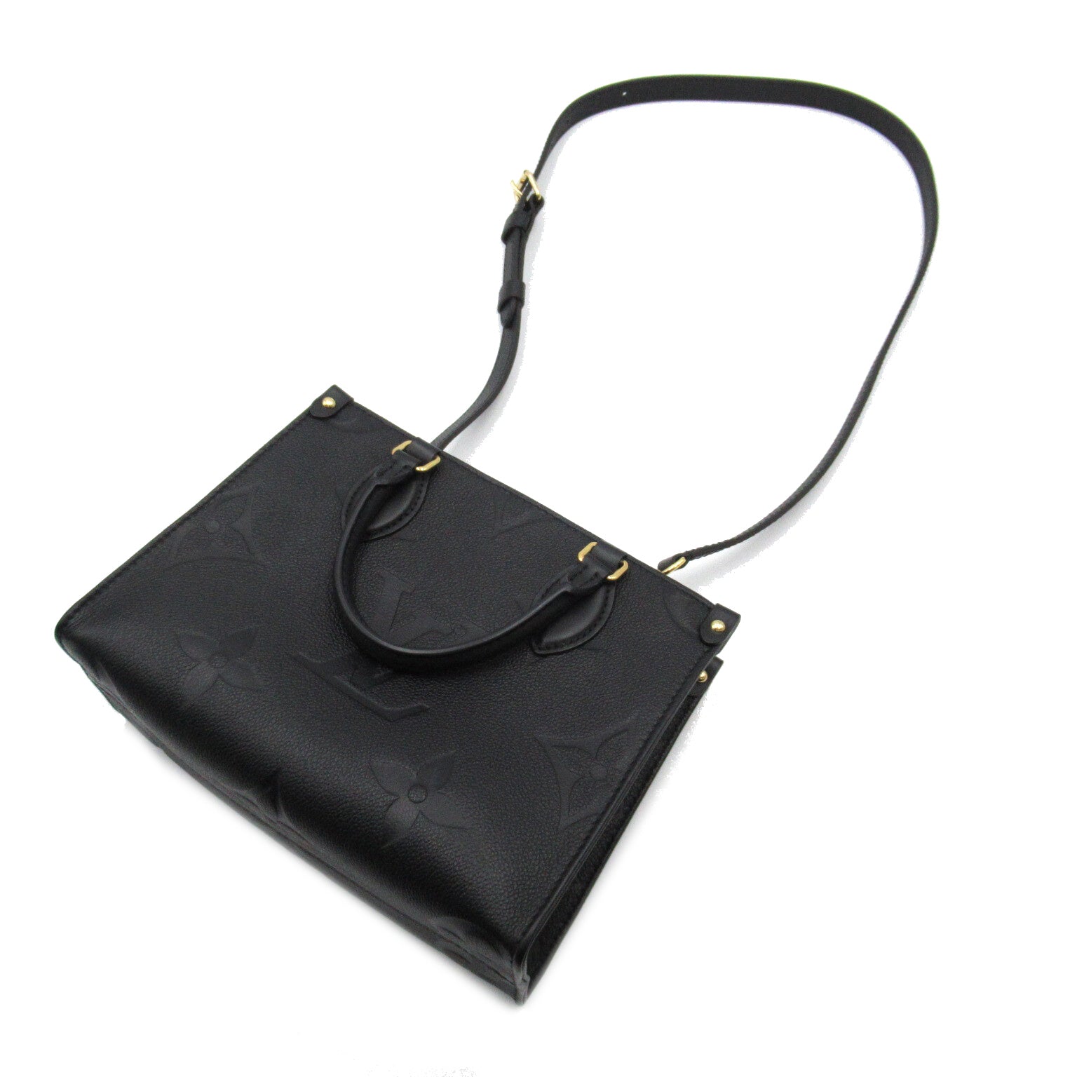 LOUIS VUITTON Monogram Empreinte OnTheGo PM手挽肩背兩用袋Noir/黑色