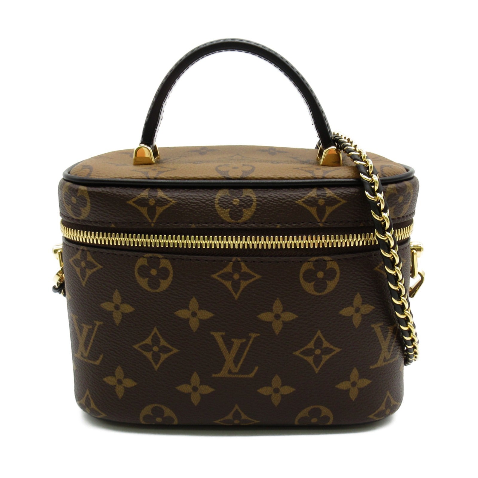 LOUIS VUITTON Monogram Reverse Vanity PM手挽肩背兩用袋啡色