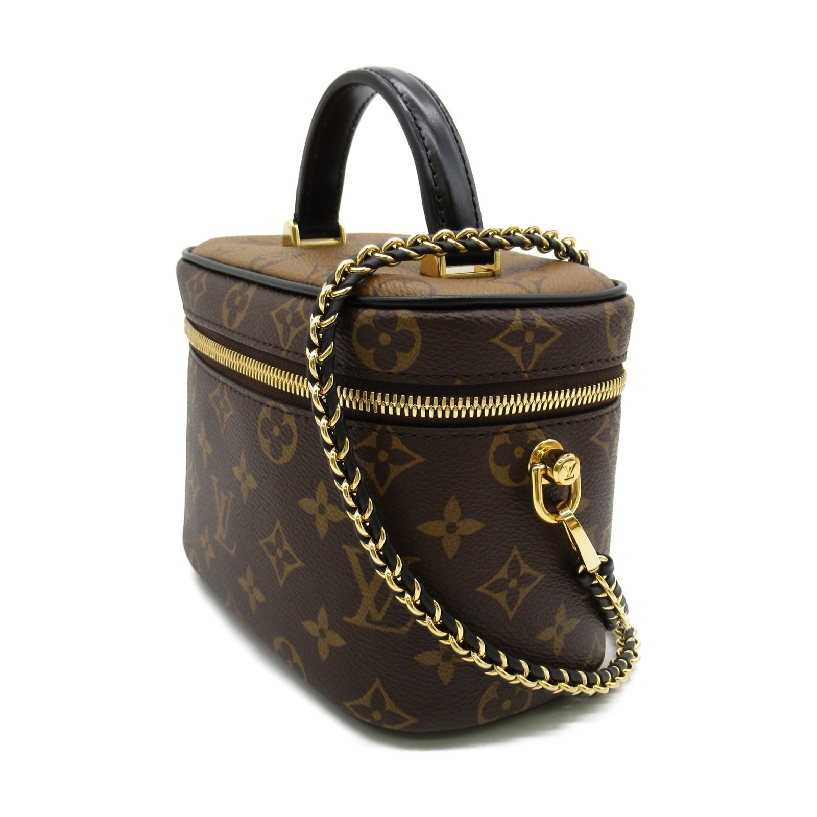 LOUIS VUITTON Monogram Reverse Vanity PM手挽肩背兩用袋啡色
