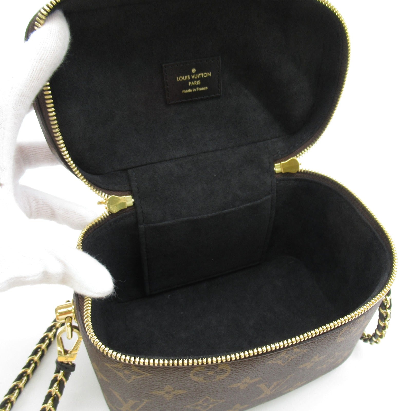 LOUIS VUITTON Monogram Reverse Vanity PM手挽肩背兩用袋啡色