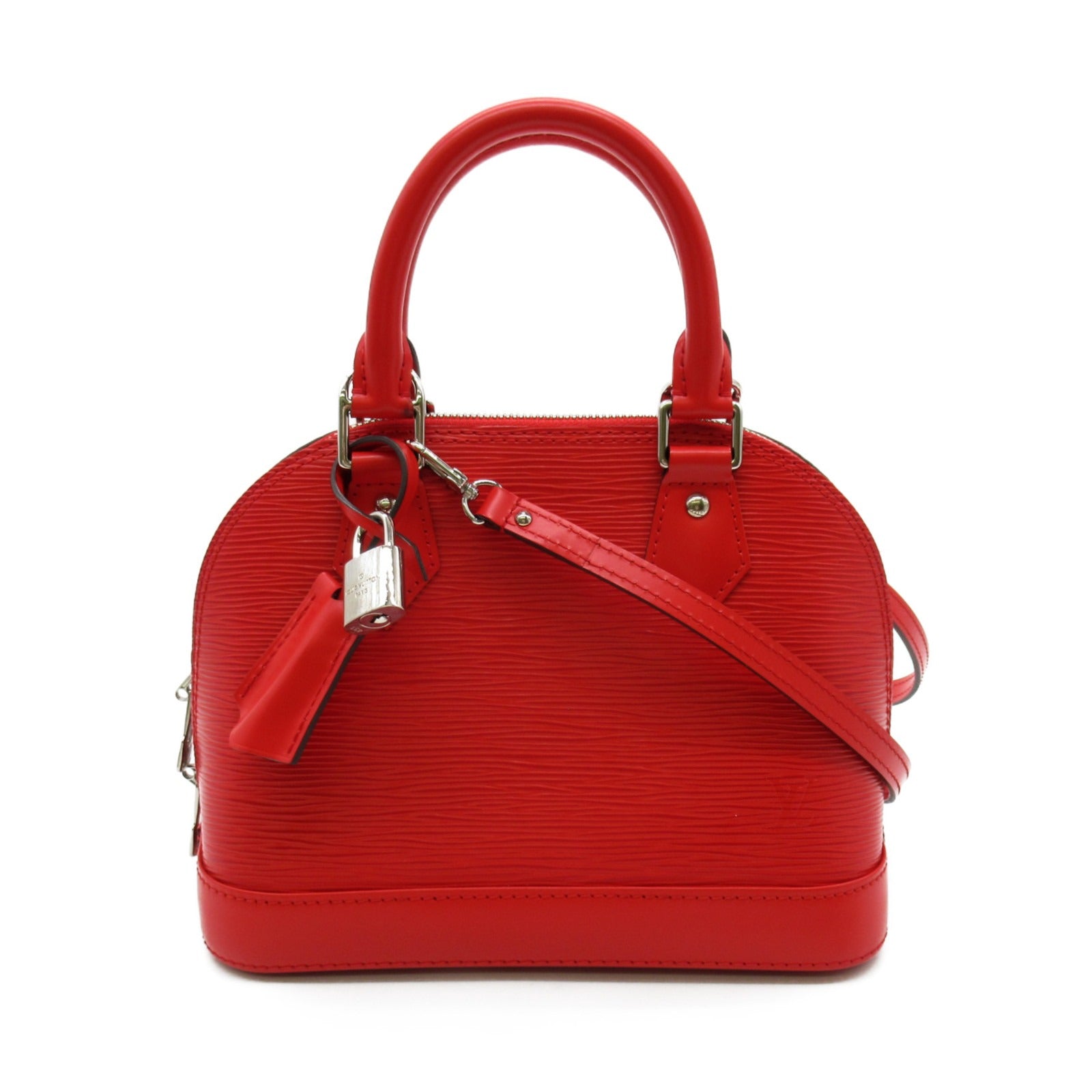 LOUIS VUITTON Epi Alma BB 2 Way Shoulder Bag銀扣手挽肩背兩用袋紅色