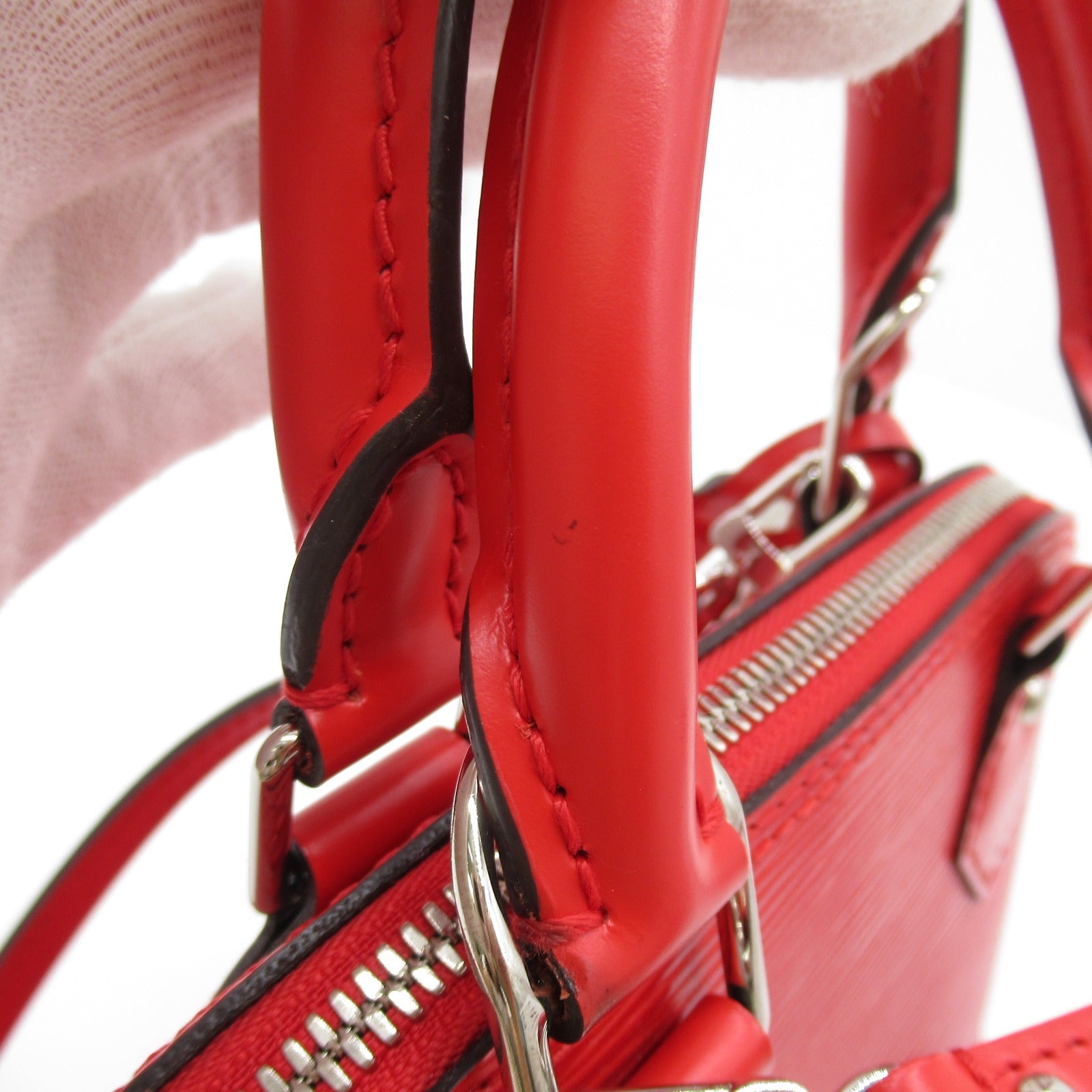 LOUIS VUITTON Epi Alma BB 2 Way Shoulder Bag銀扣手挽肩背兩用袋紅色