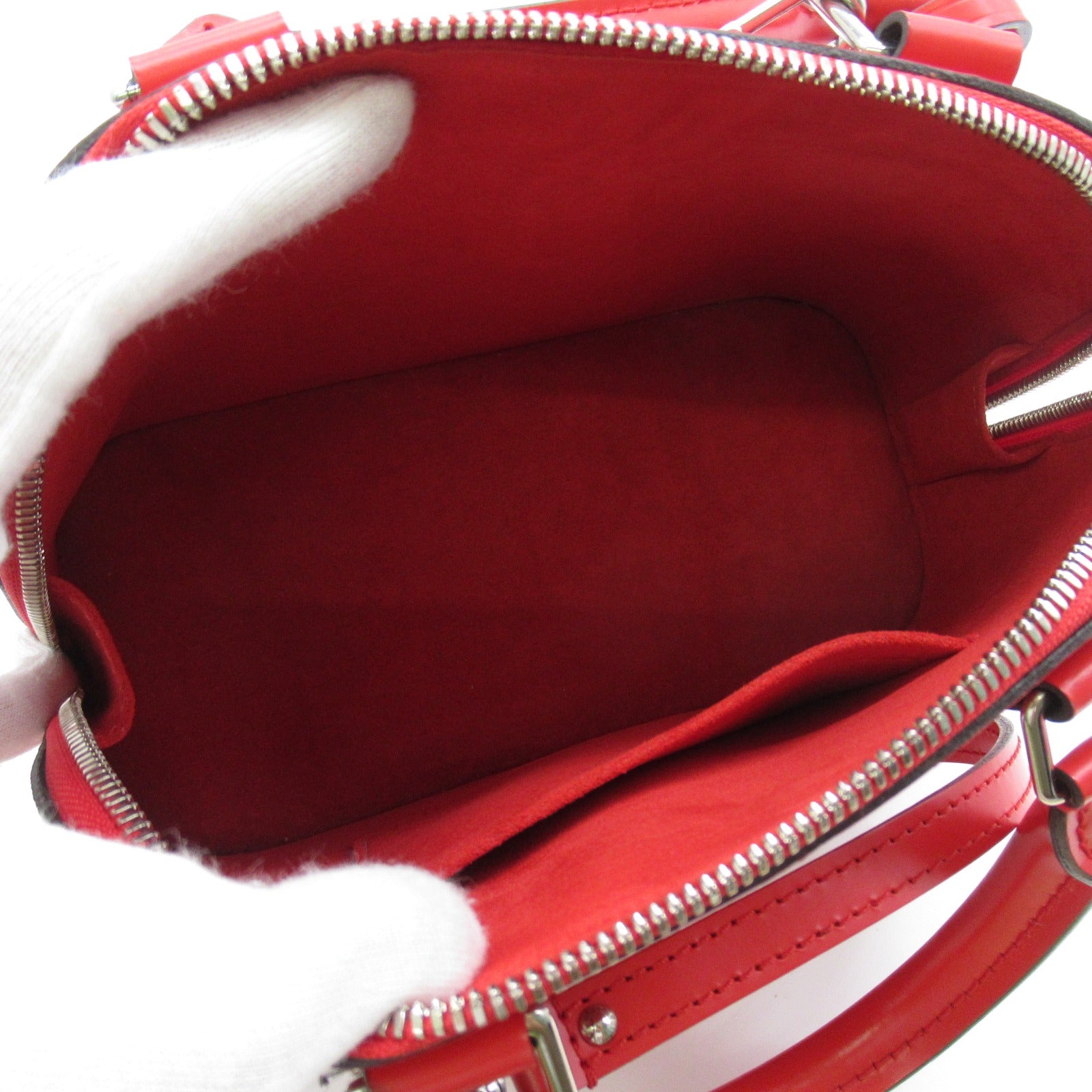 LOUIS VUITTON Epi Alma BB 2 Way Shoulder Bag銀扣手挽肩背兩用袋紅色
