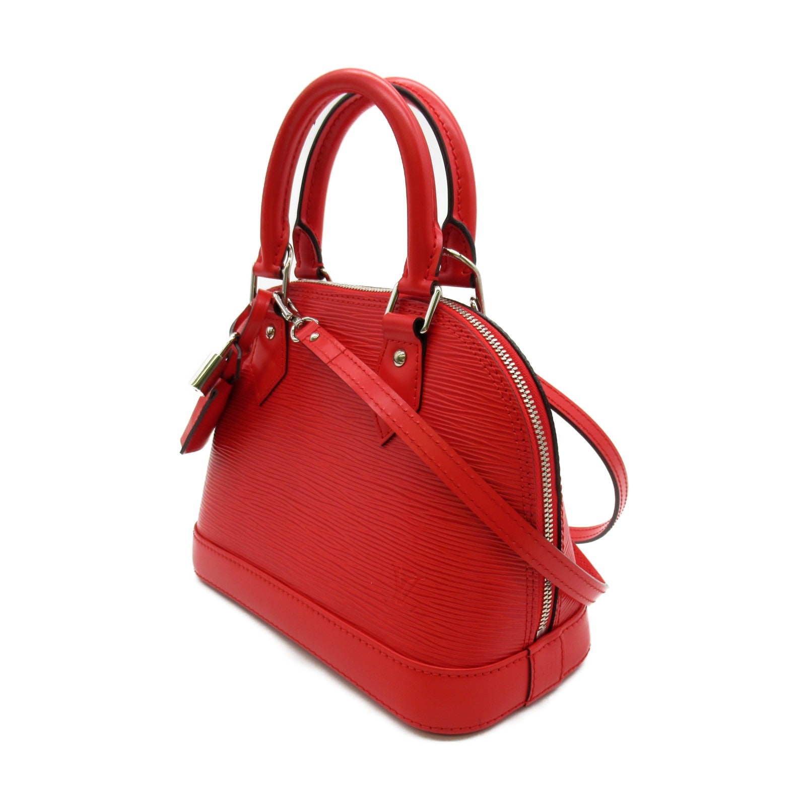 LOUIS VUITTON Epi Alma BB 2 Way Shoulder Bag銀扣手挽肩背兩用袋紅色