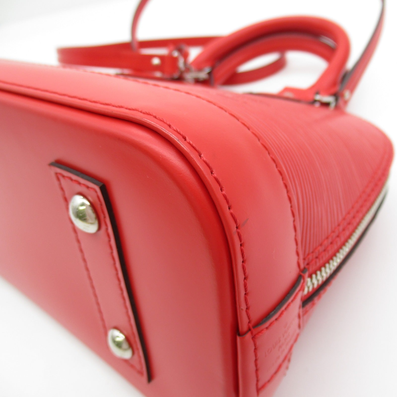 LOUIS VUITTON Epi Alma BB 2 Way Shoulder Bag銀扣手挽肩背兩用袋紅色