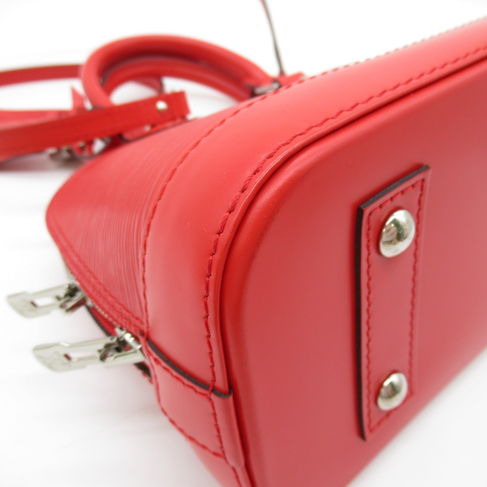 LOUIS VUITTON Epi Alma BB 2 Way Shoulder Bag銀扣手挽肩背兩用袋紅色
