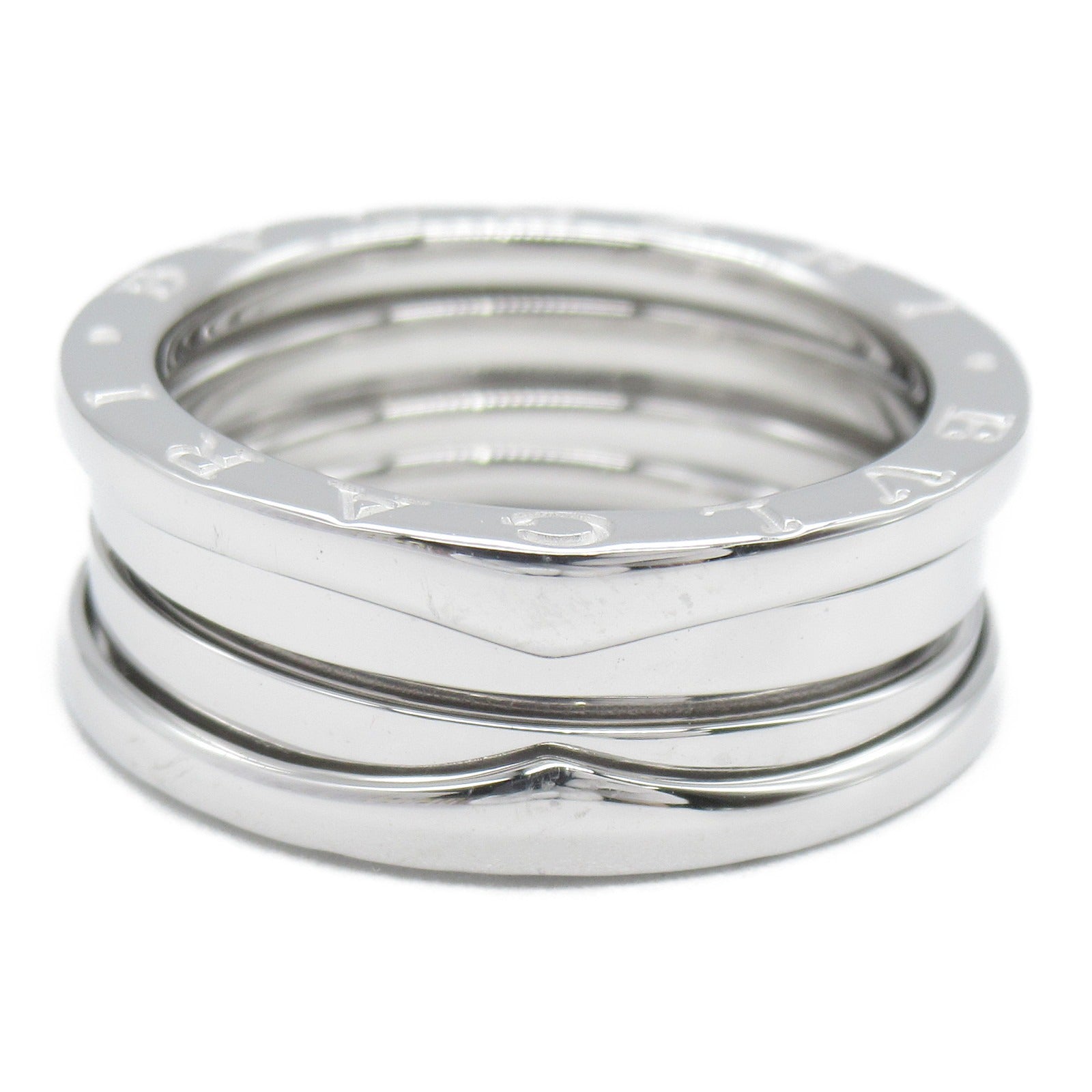 BVLGARI 18K白金B-zero1戒指US#7.25/BVLGARI#56銀色