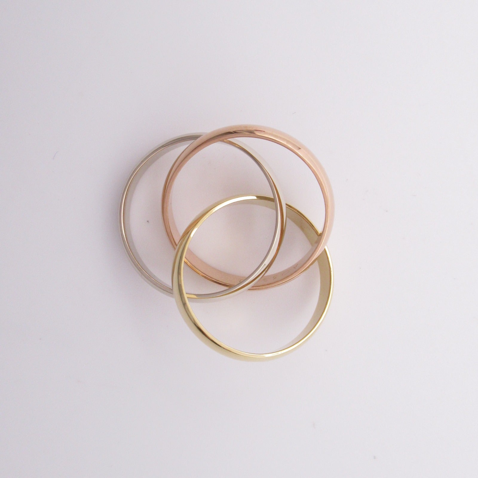 CARTIER 18K白金/黃金/玫瑰金Trinity Ring戒指Cartier#51/US#5.75