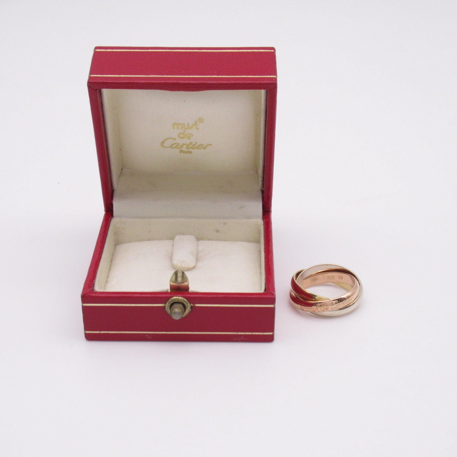 CARTIER 18K白金/黃金/玫瑰金Trinity Ring戒指Cartier#51/US#5.75