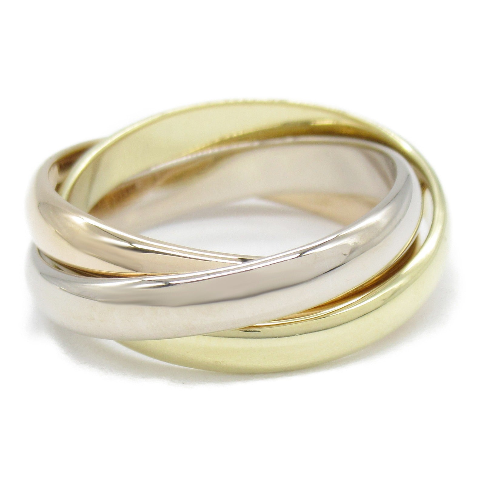 CARTIER 18K黃金/玫瑰金/白金Trinity Ring戒指US#6.25/Cartier#53金色/粉金色/銀色