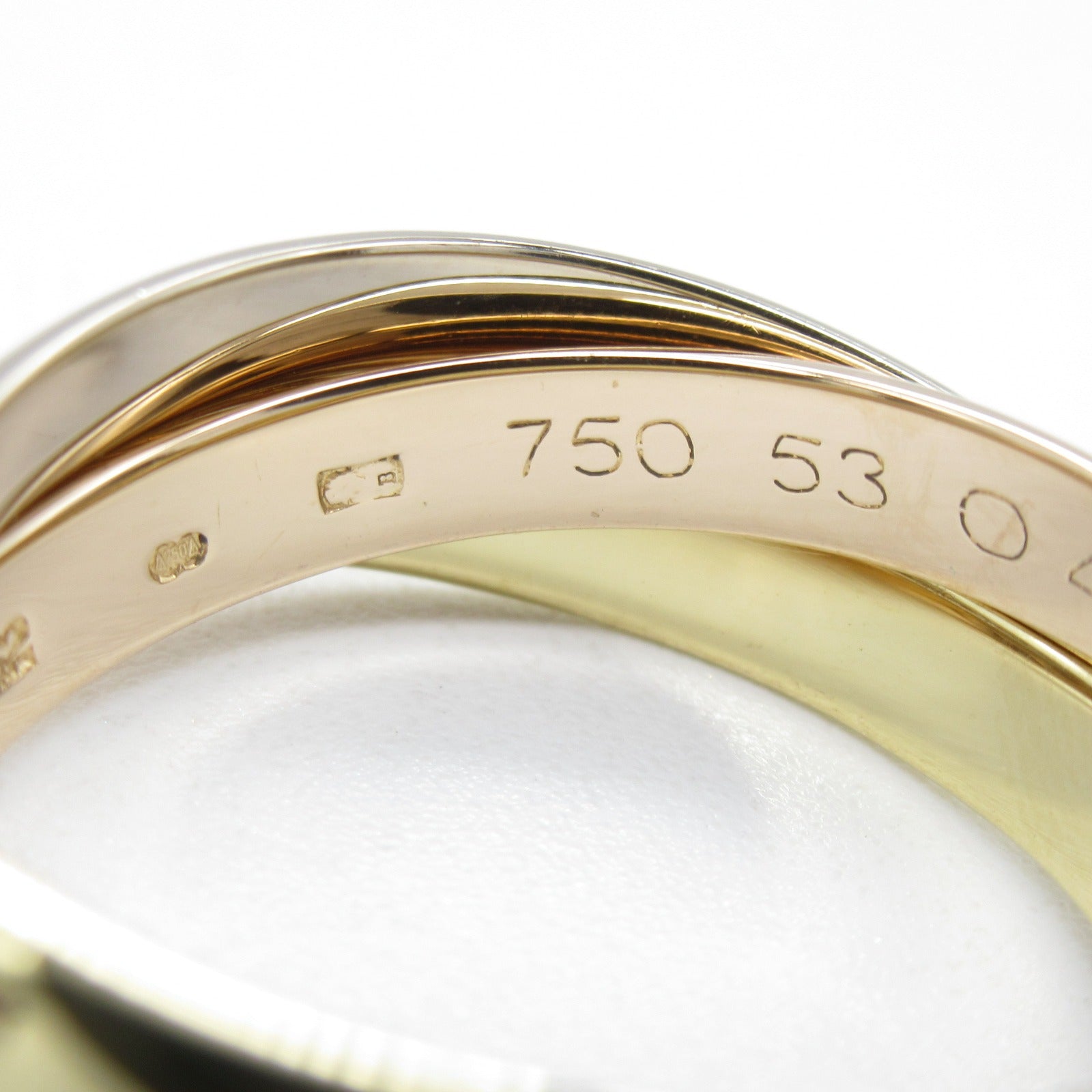 CARTIER 18K黃金/玫瑰金/白金Trinity Ring戒指US#6.25/Cartier#53金色/粉金色/銀色