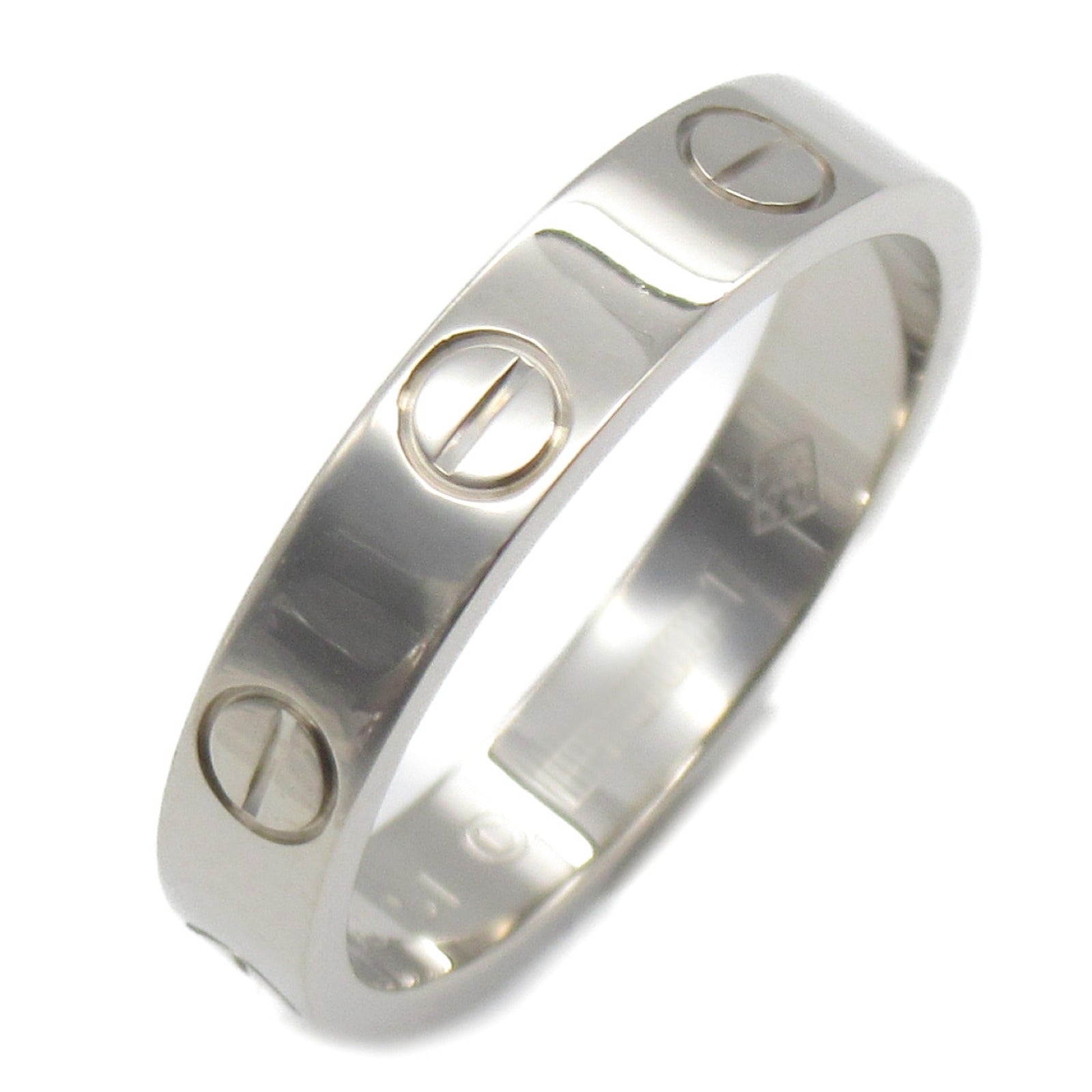 CARTIER 18K白金Love Wedding Band戒指US#5.75/Cartier#51銀色
