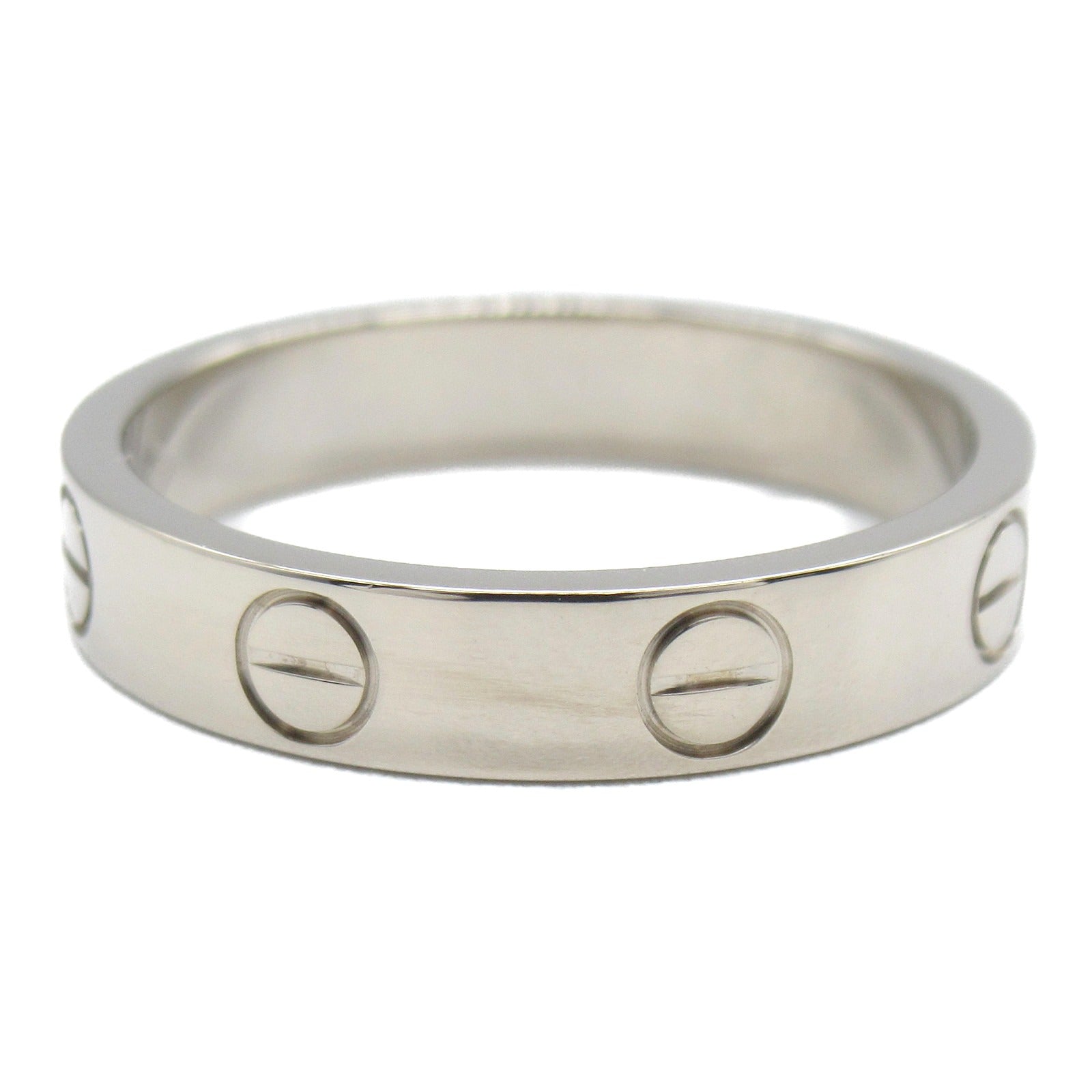 CARTIER 18K白金Love Wedding Band戒指US#5.75/Cartier#51銀色