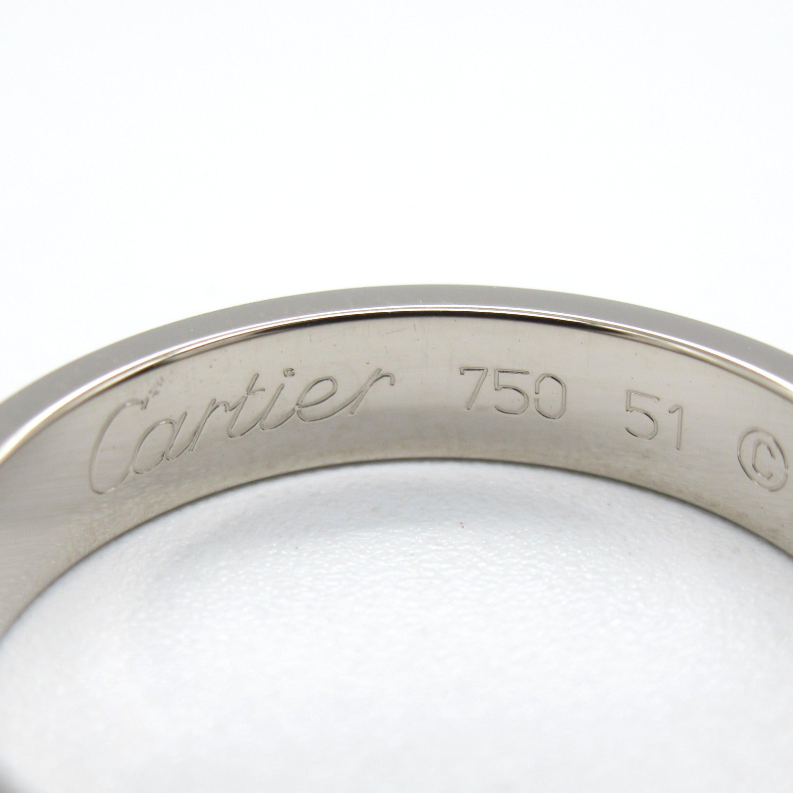 CARTIER 18K白金Love Wedding Band戒指US#5.75/Cartier#51銀色