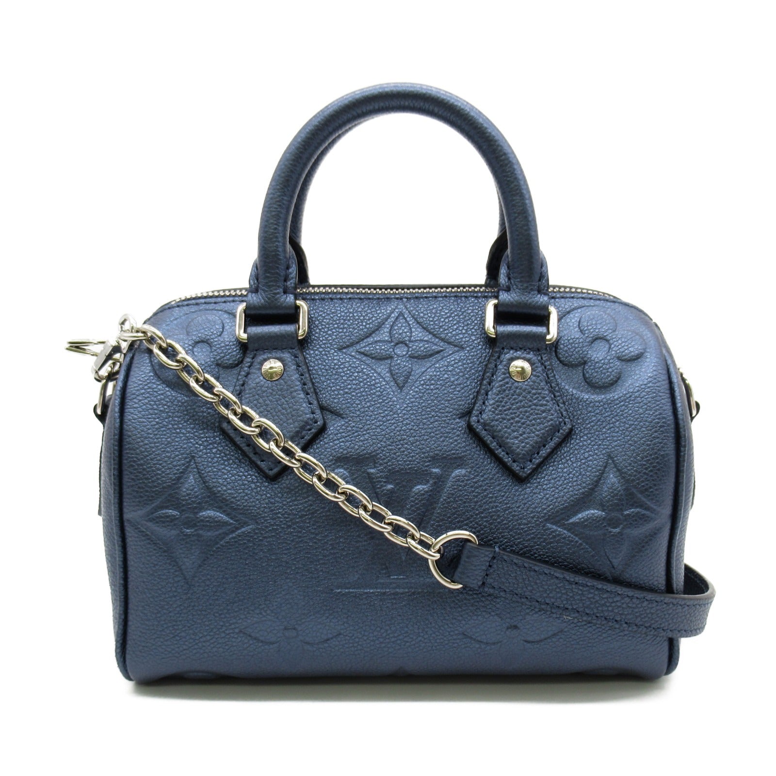 LOUIS VUITTON Monogram EmpreinteSpeedy Bandouliere 20手挽肩背兩用袋藍色