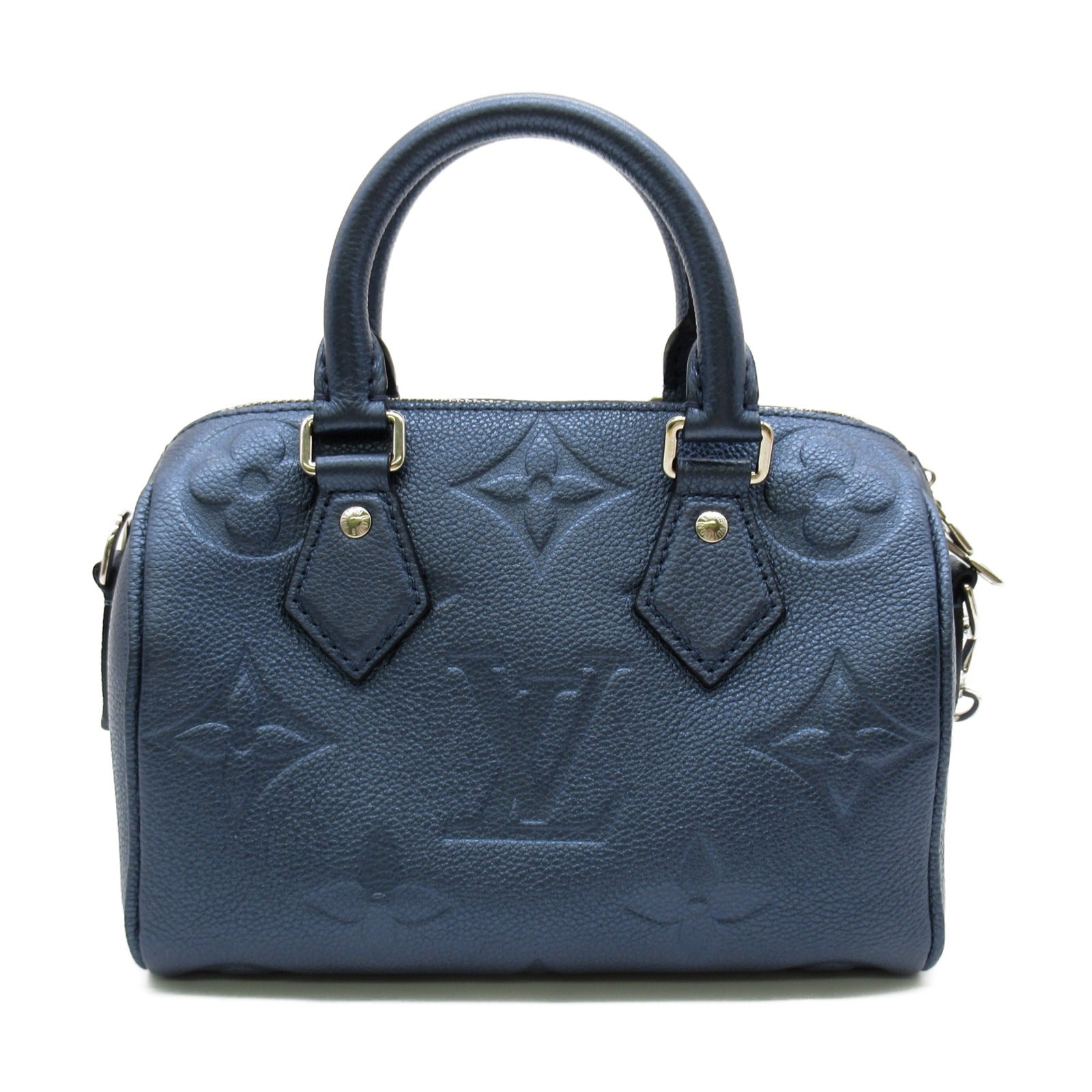LOUIS VUITTON Monogram EmpreinteSpeedy Bandouliere 20手挽肩背兩用袋藍色