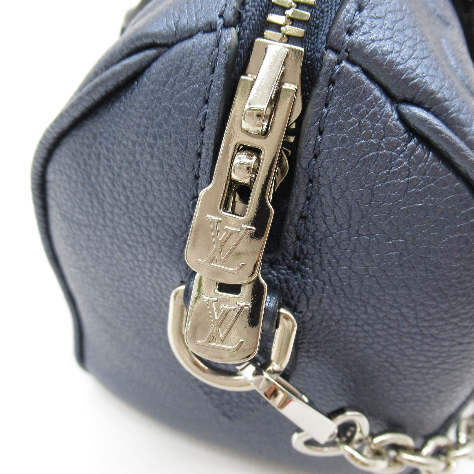 LOUIS VUITTON Monogram EmpreinteSpeedy Bandouliere 20手挽肩背兩用袋藍色