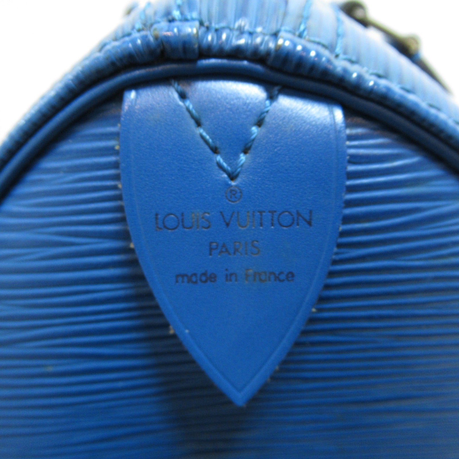 LOUIS VUITTON Epi Speedy 25金扣手挽袋藍色