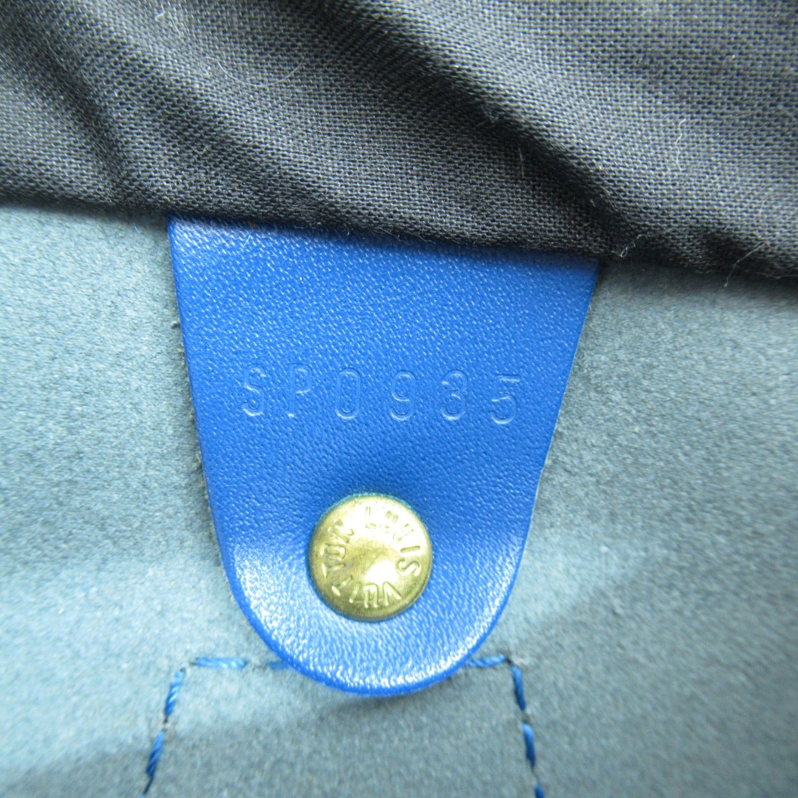 LOUIS VUITTON Epi Speedy 25金扣手挽袋藍色