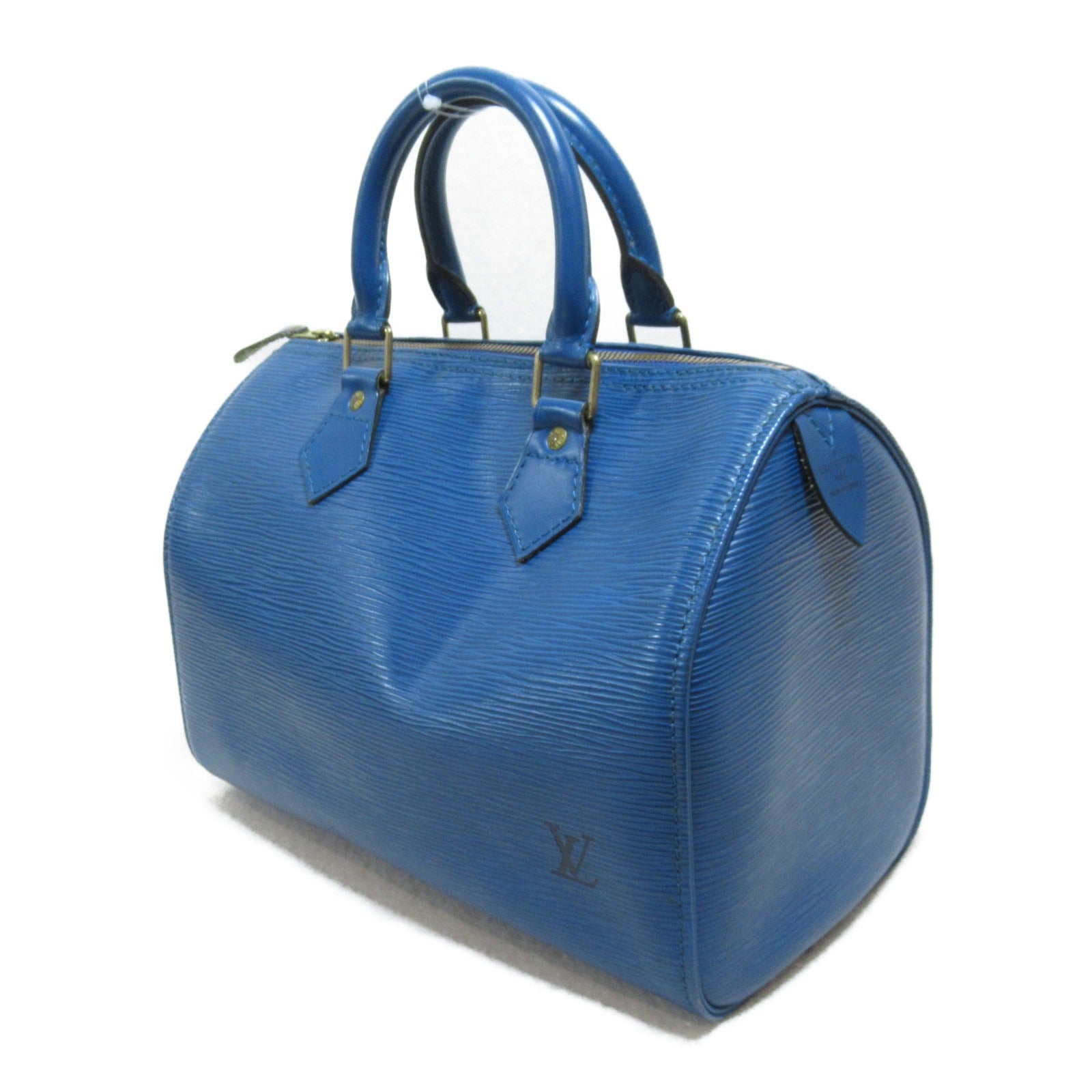 LOUIS VUITTON Epi Speedy 25金扣手挽袋藍色