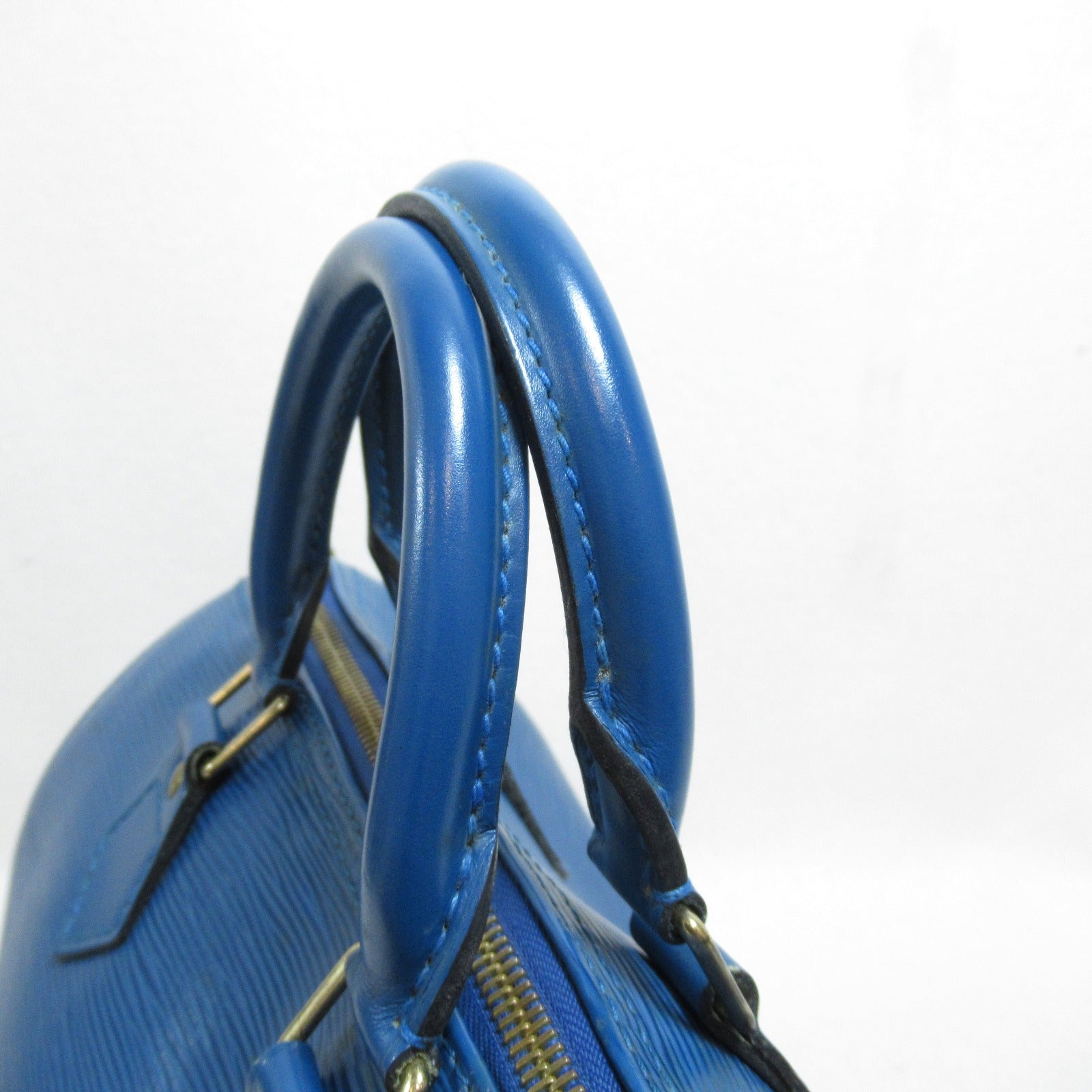 LOUIS VUITTON Epi Speedy 25金扣手挽袋藍色
