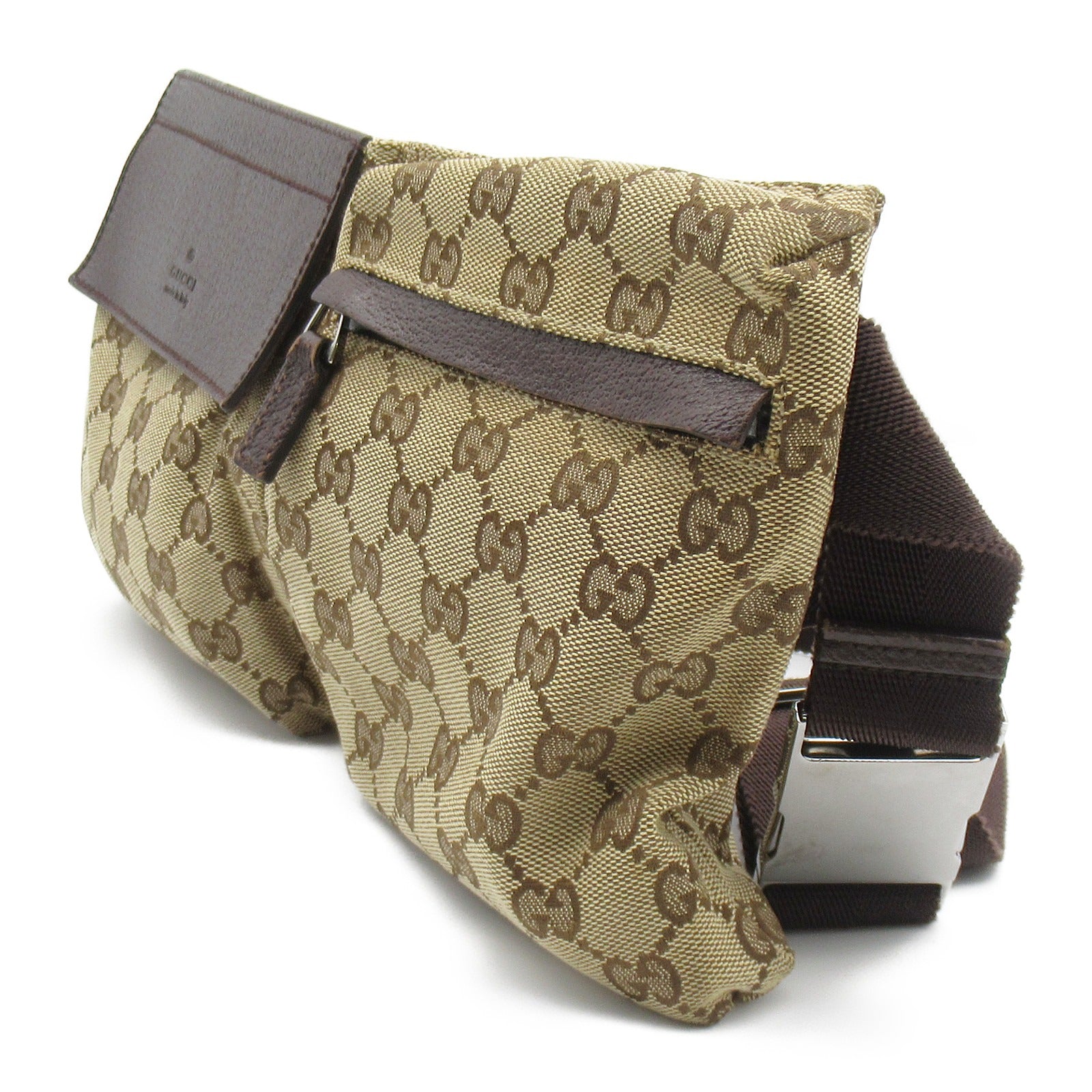 GUCCI 帆布Waist Bag腰包啡色